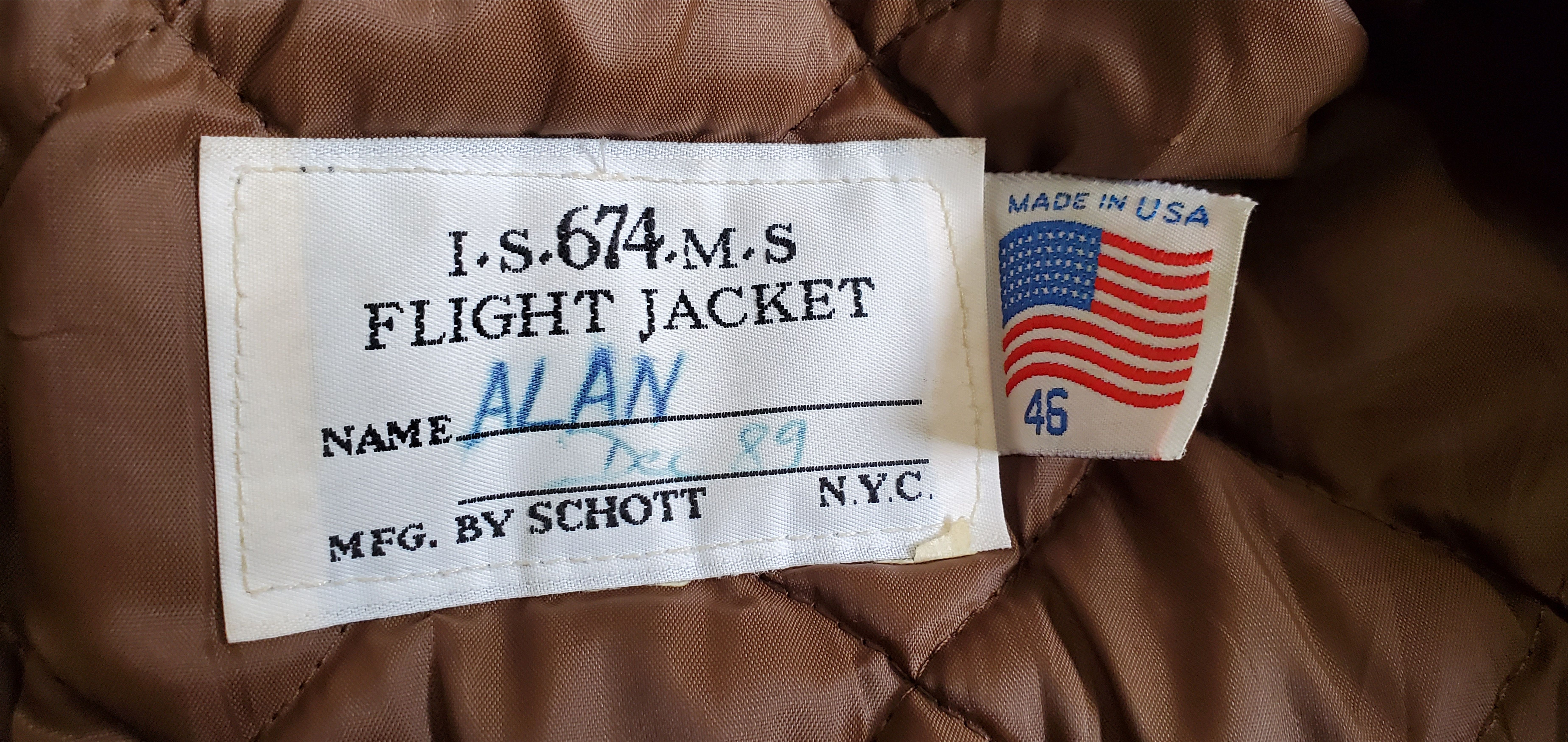 Schott Vintage SCHOTT i-s-674-m-s Flight Leather Jacket Size US S / EU 44-46 / 1 - 6 Thumbnail