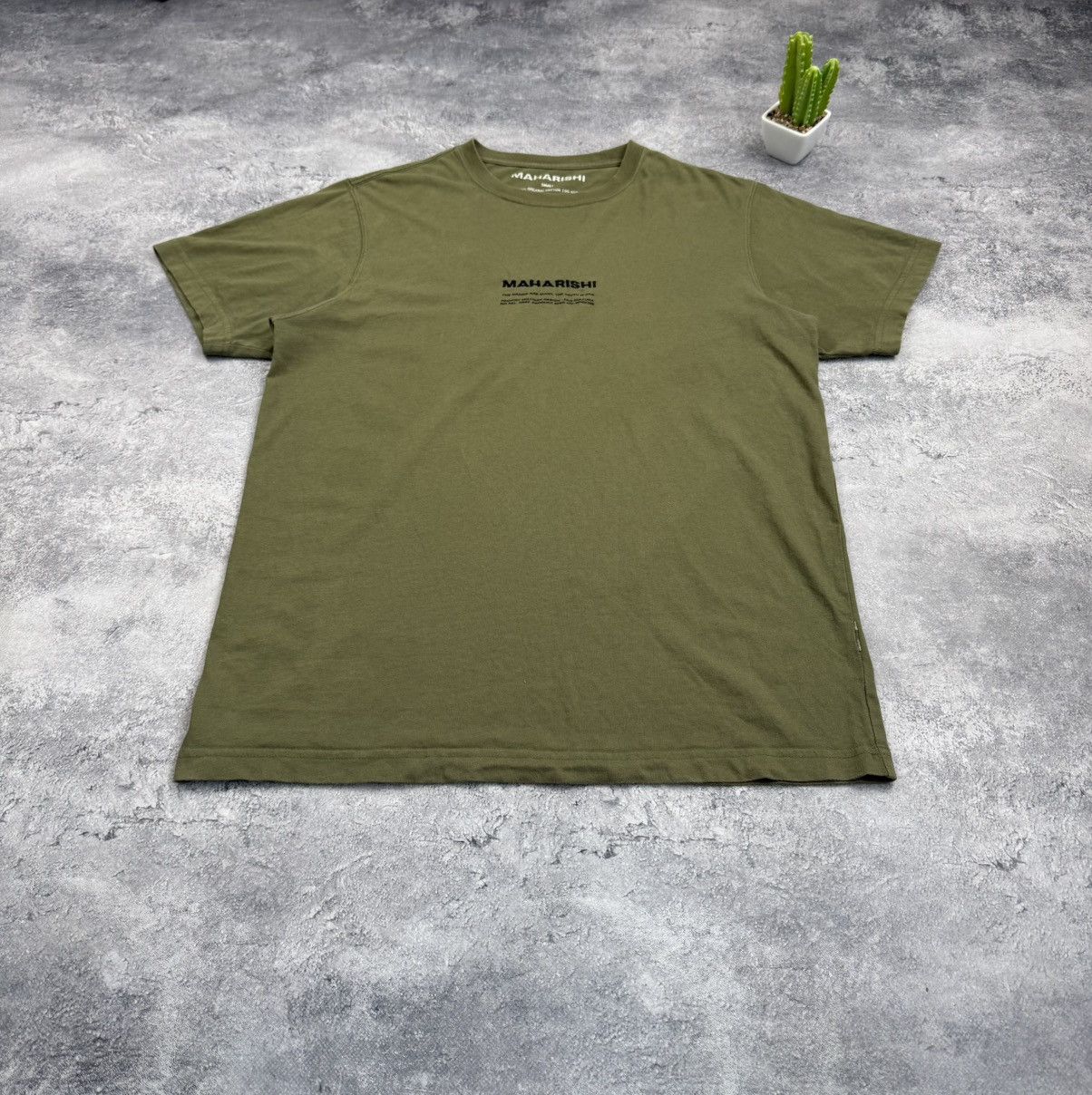 Maharishi Maharishi Organic Cotton Logo T-Shirt Khaki Olive Green Sz S Size US S / EU 44-46 / 1 - 4 Thumbnail