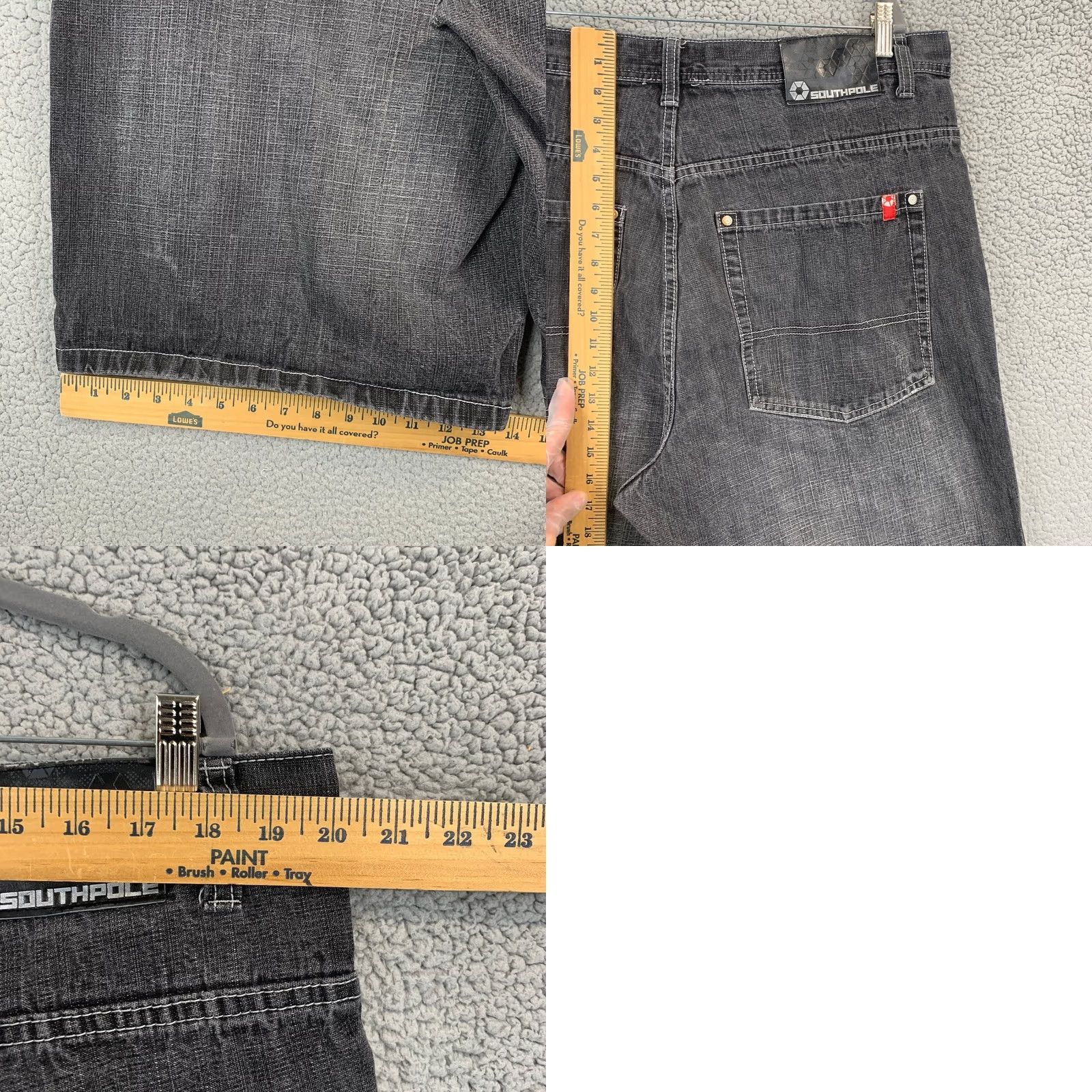Southpole Southpole Jeans Shorts Men Black Denim Baggy 5-Pocket Waist 37 Inseam 12 Hip Hop Y2K Men’s Distressed? Size US 37 - 8 Thumbnail