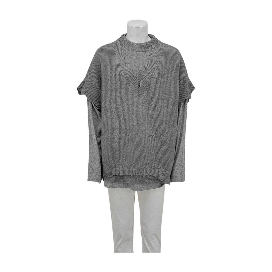 Givenchy Givenchy Ribbed Layered Wool Sweater Size M Size US M / EU 48-50 / 2 - 1 Thumbnail