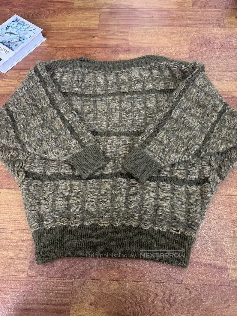 Issey Miyake Issey Miyake Army Green Knit Sweater Size M / US 6-8 / IT 42-44 - 4 Thumbnail