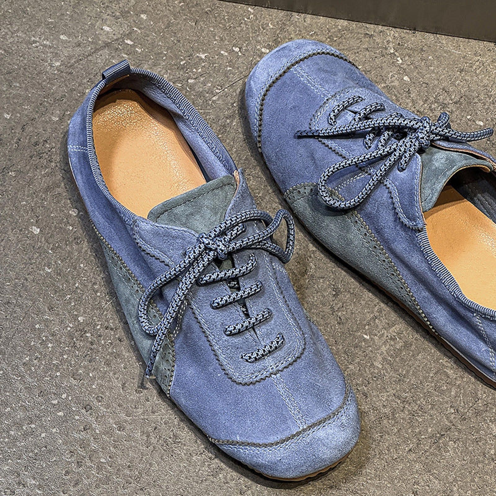 Other Blue Suede Casual Lace-Up Sneakers, Lightweight Shoes Size US 9 / EU 42 - 4 Thumbnail