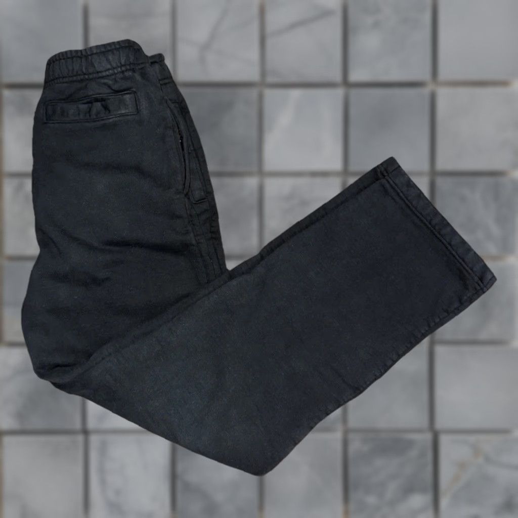 Vintage VINTAGE Heavyweight Garment Dyed Wide-Leg Sweatpants Black French Terry 28x32 Small Size US 29 - 1 Thumbnail