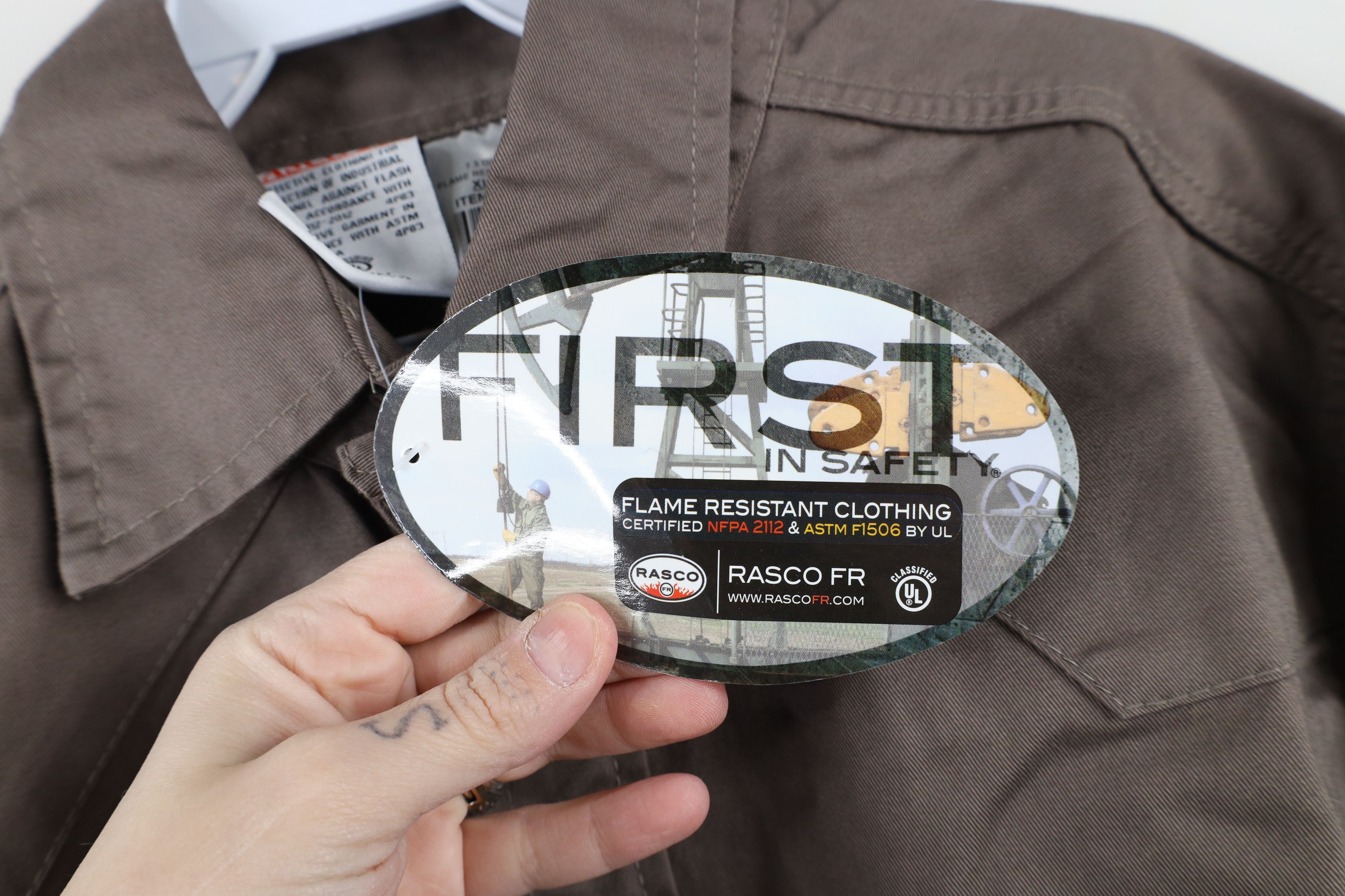 Vintage New Rasco FR Resistant 7.5 oz Western Snap Button Shirt Gray Size US XL / EU 56 / 4 - 8 Thumbnail