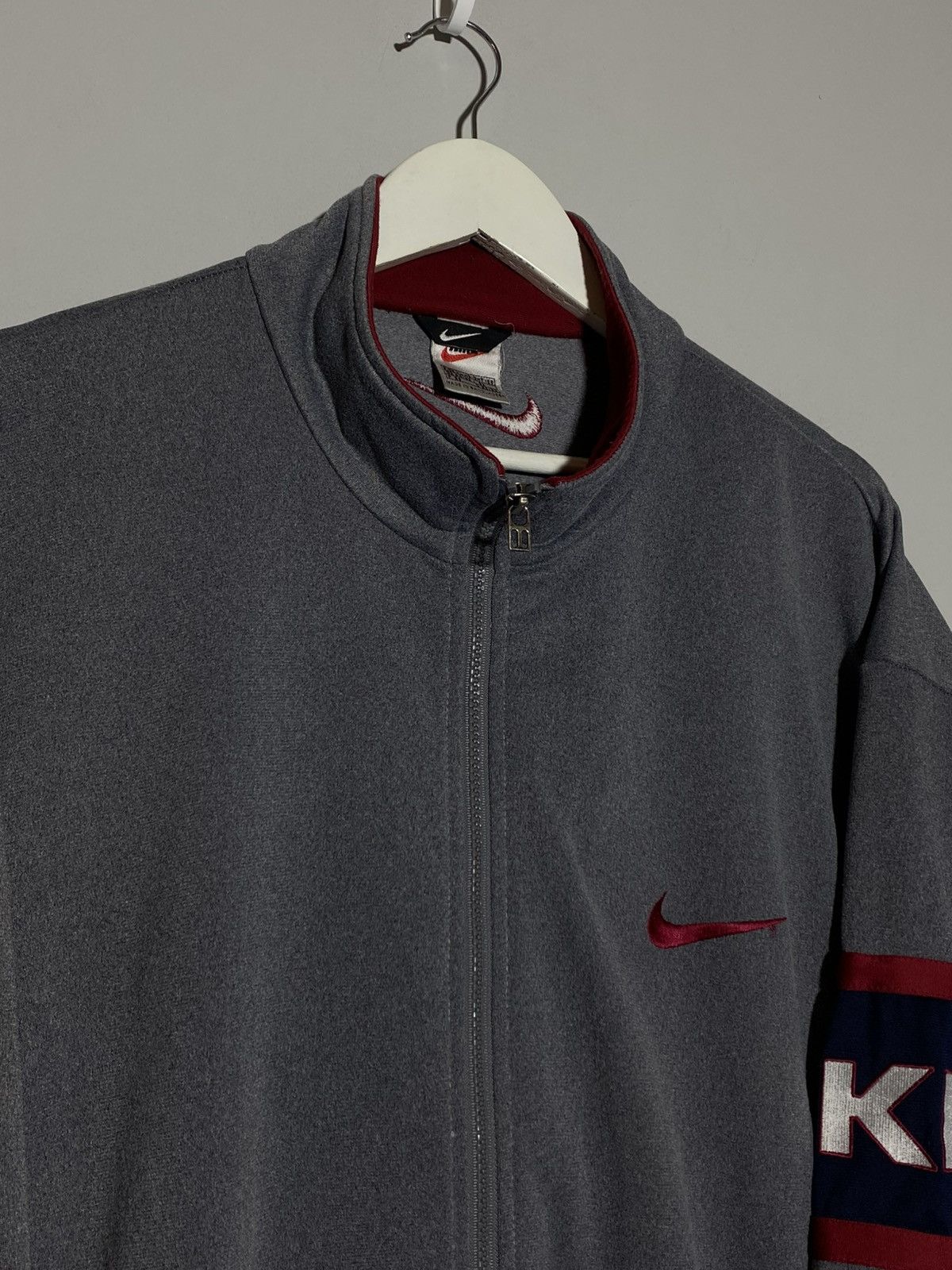 Nike 🔥 VINTAGE 90s NIKE FULL ZIP TRACK JACKET RARE DESIGN Size US XL / EU 56 / 4 - 6 Thumbnail