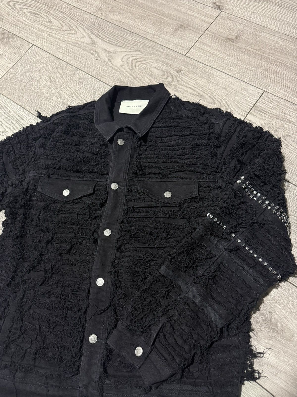 1017 ALYX 9SM × Blackmeans Blackmeans Shredded Denim Stud Jacket Size US M / EU 48-50 / 2 - 2 Thumbnail