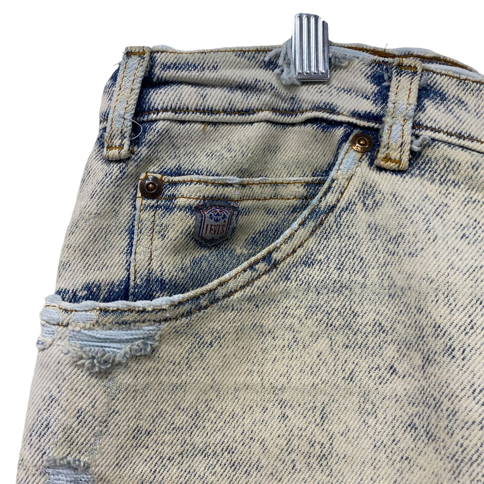 Levi's Vintage Levis Silver Medal Light Acid Wash Distressed Jeans Size 38" / US 16 / IT 52 - 6 Thumbnail