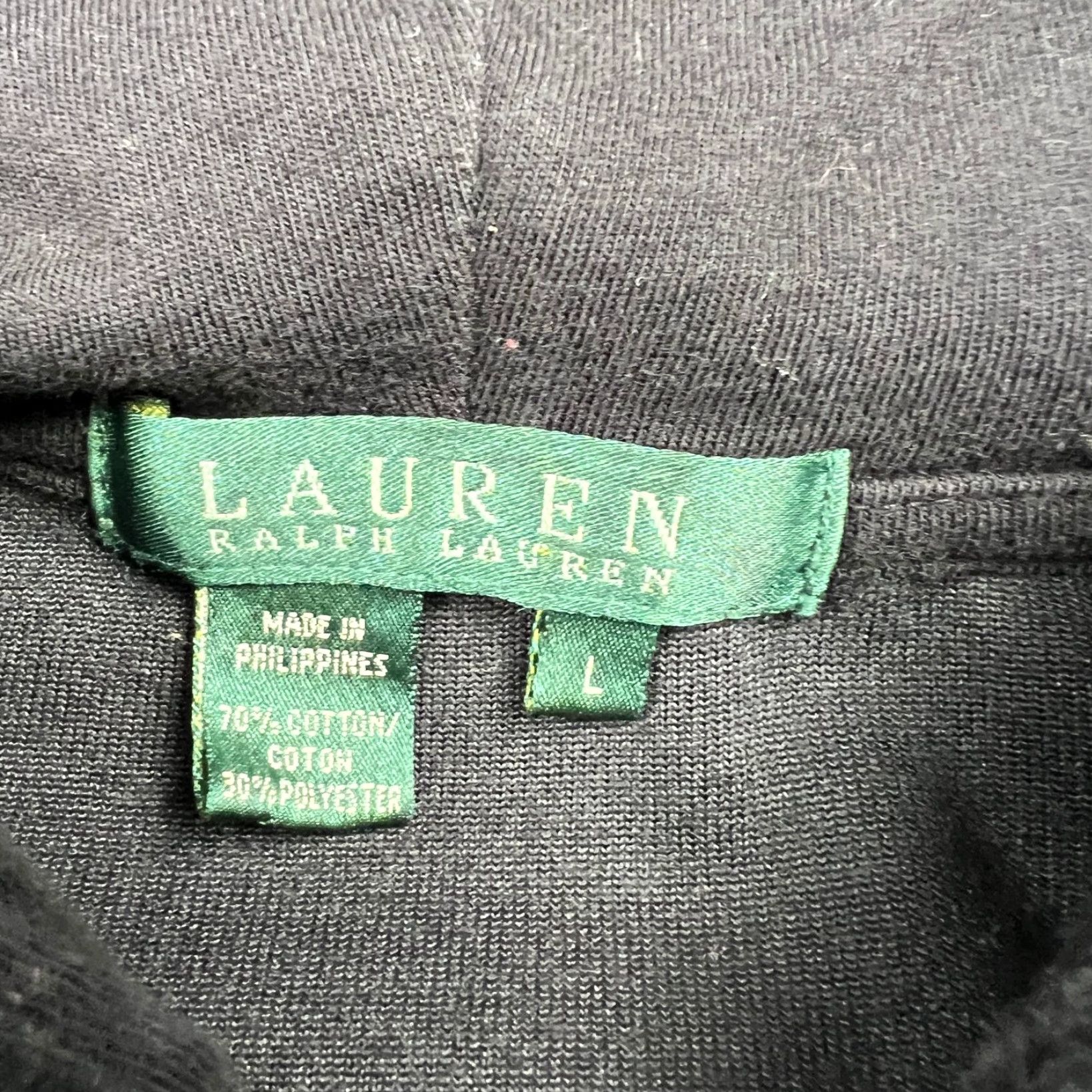 Ralph Lauren VINTAGE Lauren Ralph Lauren Velour Full Zip Hoodie Women's Large Black Y2K Size L / US 10 / IT 46 - 4 Thumbnail