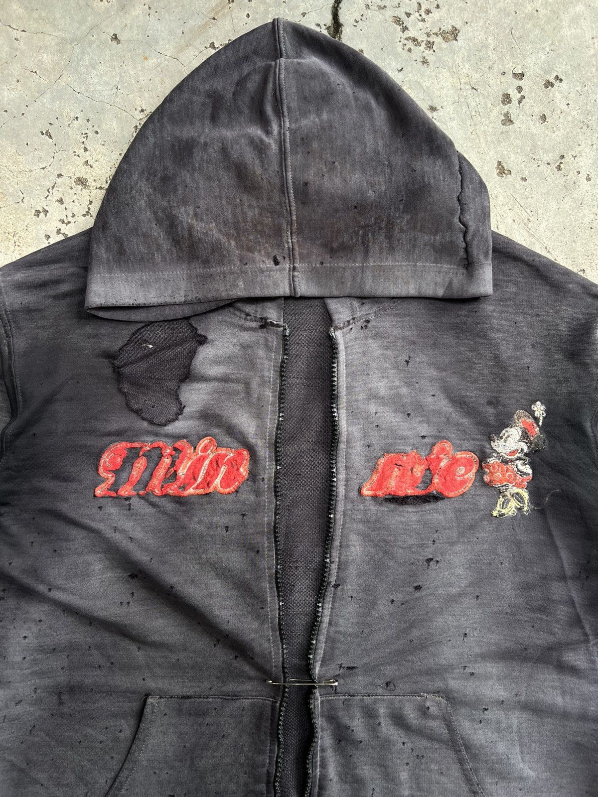 Vintage Thrashed Sun Faded Mickey Mouse Hoodie Distressed Grunge Size US M / EU 48-50 / 2 - 3 Thumbnail