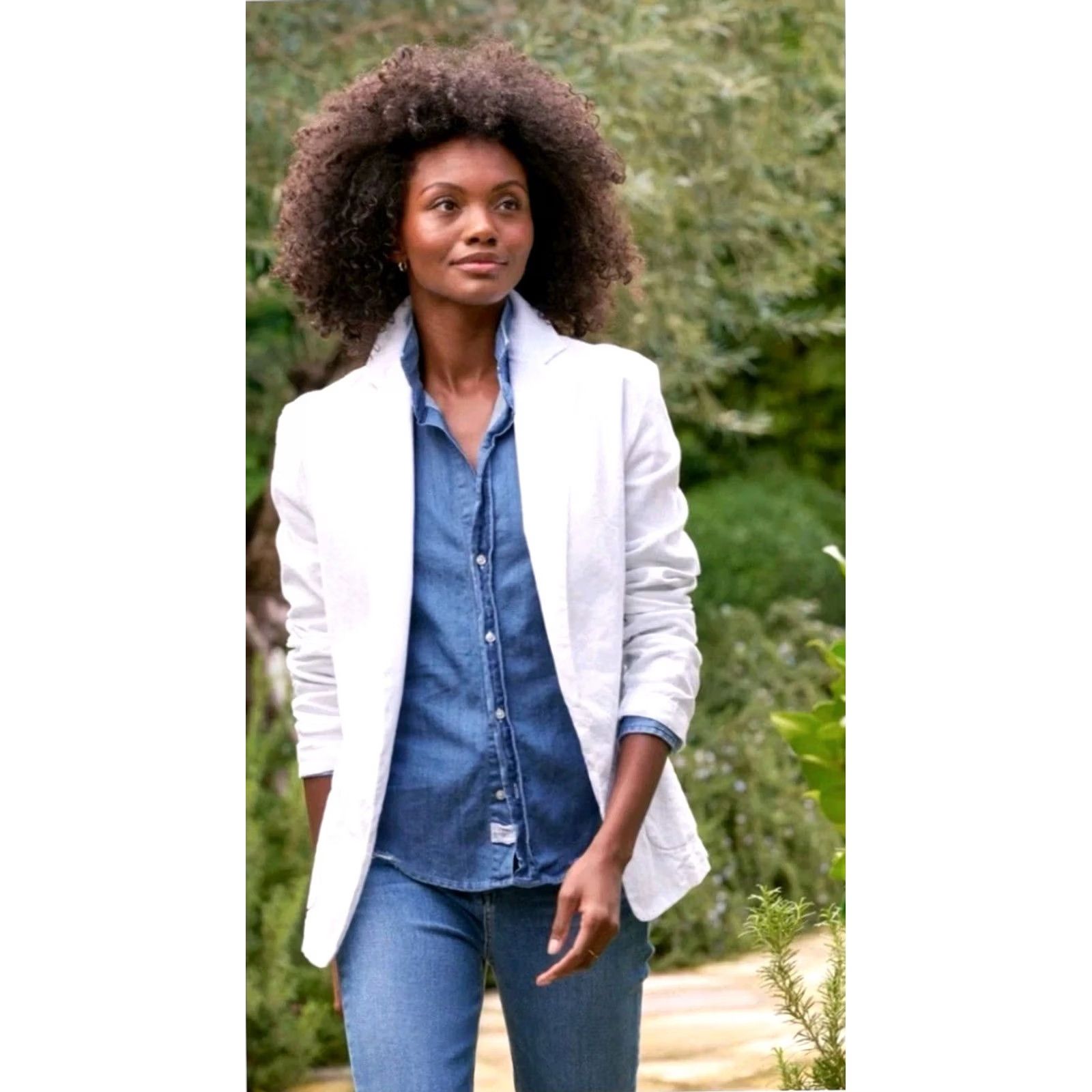 Frank & Eileen Frank & Eileen Dublin Blazer Jacket Womens XXS White Cotton Stretch Open Jacket Blazer Womens XXS White Cotton Blend Open Size XXS / US 00 / IT 34 - 2 Thumbnail