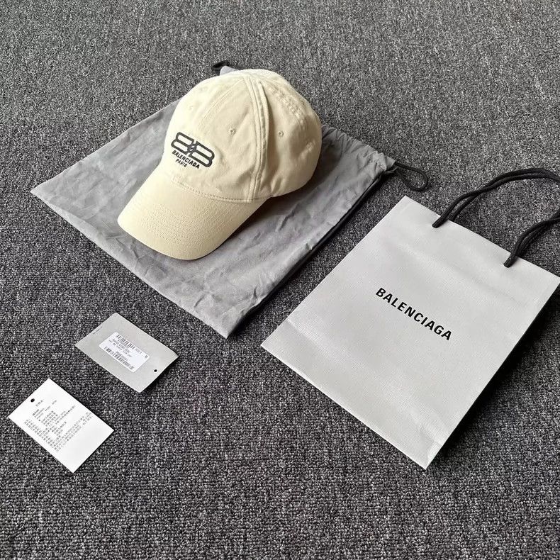 Balenciaga Balenciaga Double-B embroidered logo beige baseball cap wit Size ONE SIZE - 1 Thumbnail