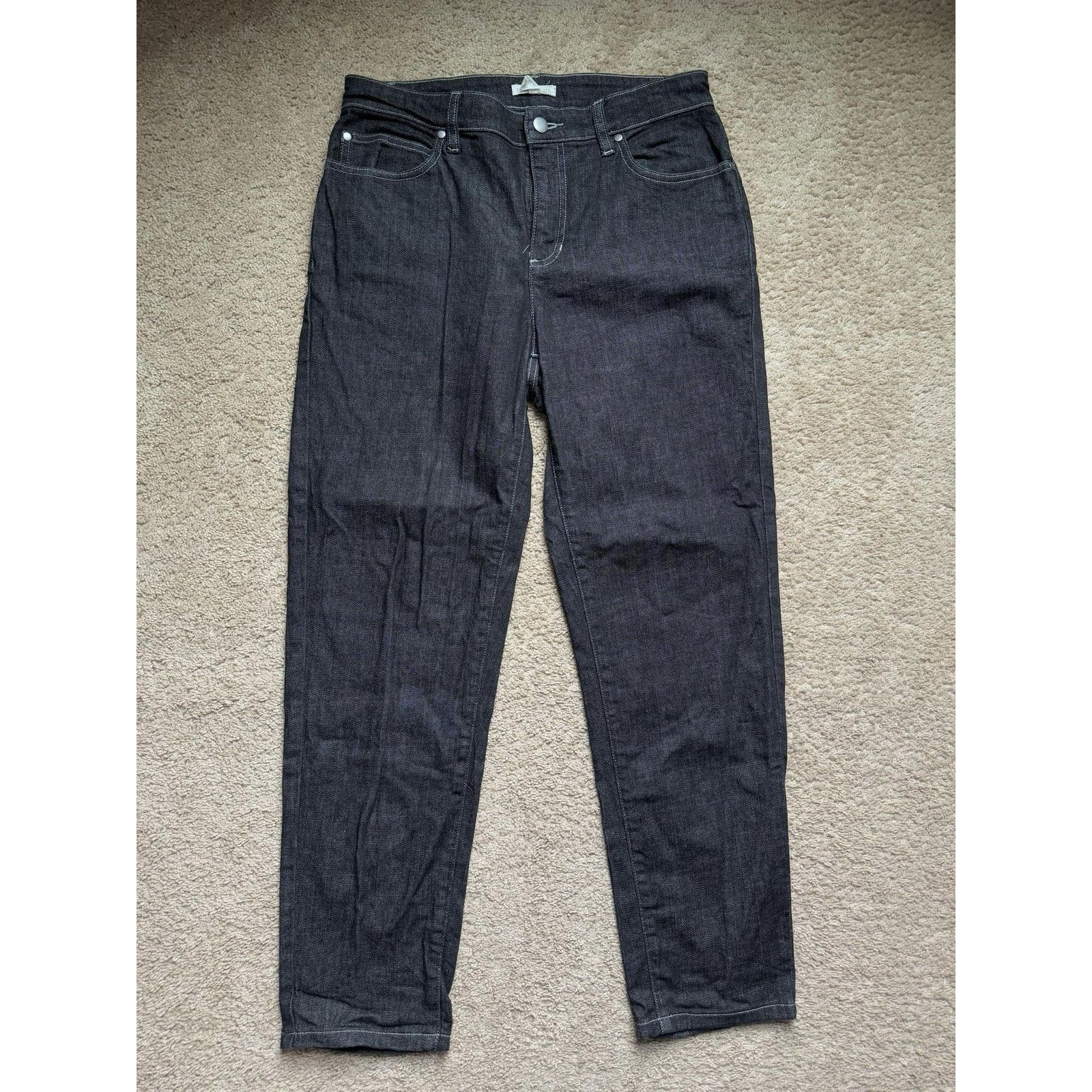 Eileen Fisher Eileen Fisher Mid Rise Straight Leg Jeans Denim Dark Wash Size 28" / US 6 / IT 42 - 2 Thumbnail