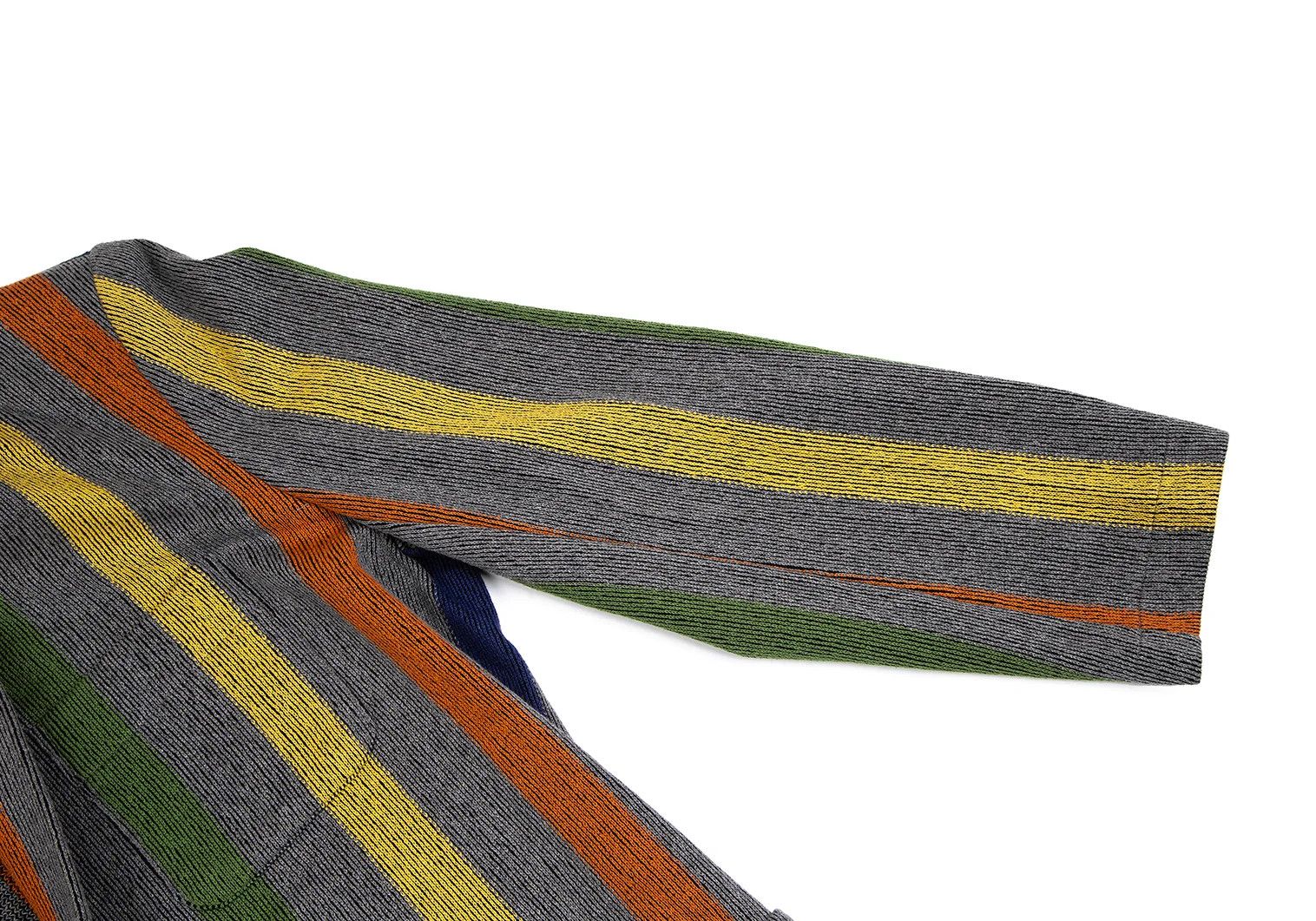 Issey Miyake Color Stripe Ribbed Shawl Collar Jacket Gray Multi M Size US M / EU 48-50 / 2 - 5 Thumbnail