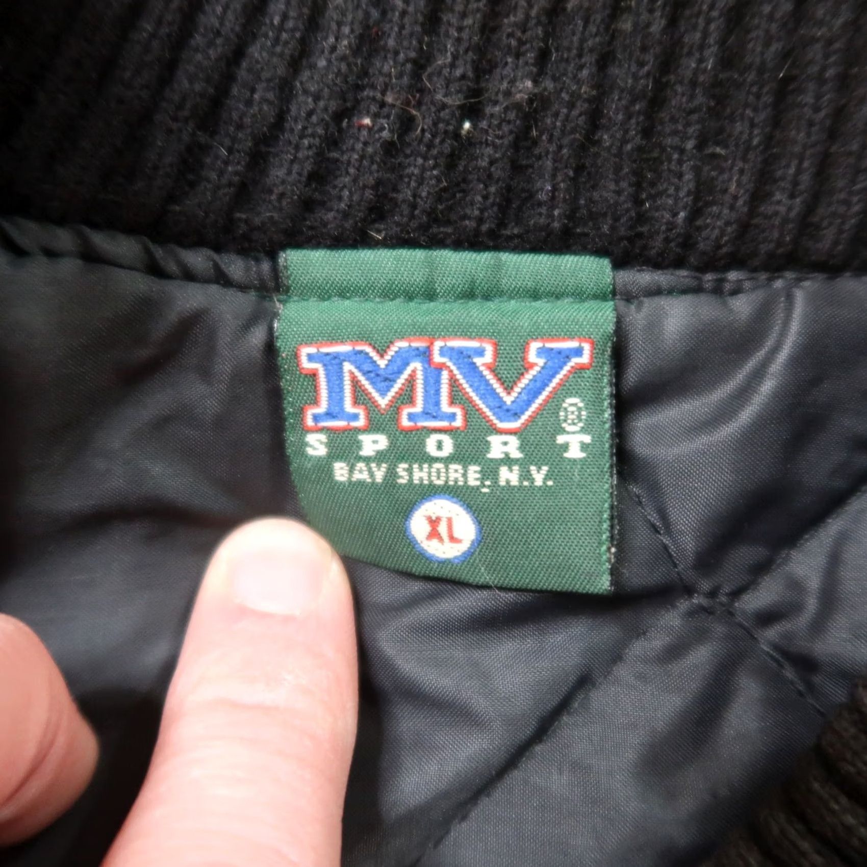 Vintage VINTAGE Varsity Jacket Black Leather Wool Body Jacket Men's XL MV Sport Size US XL / EU 56 / 4 - 5 Thumbnail