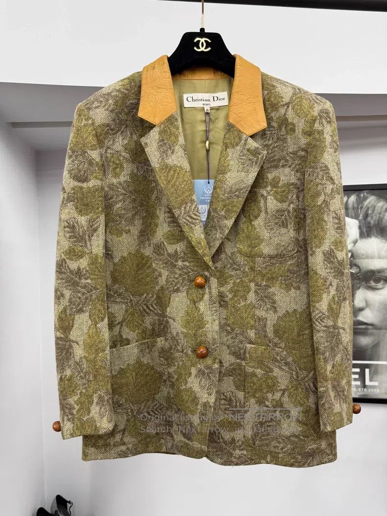 Dior Dior Green printed leather suit jacket Size M / US 6-8 / IT 42-44 - 1 Thumbnail