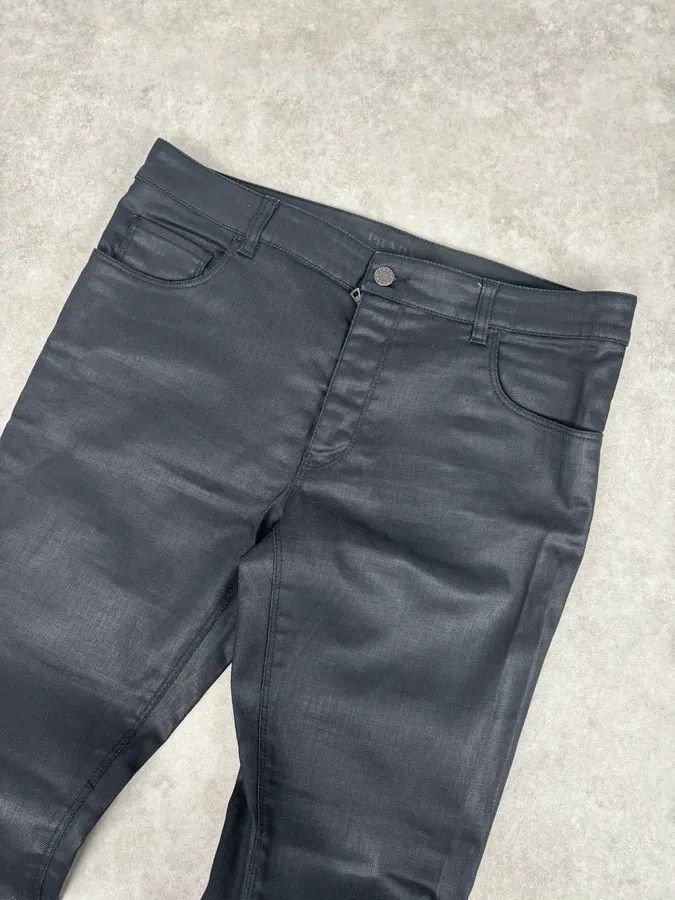 Prada AW2009 Prada Black Slim Waxed Effect Denim Jeans Size US 32 / EU 48 - 5 Thumbnail