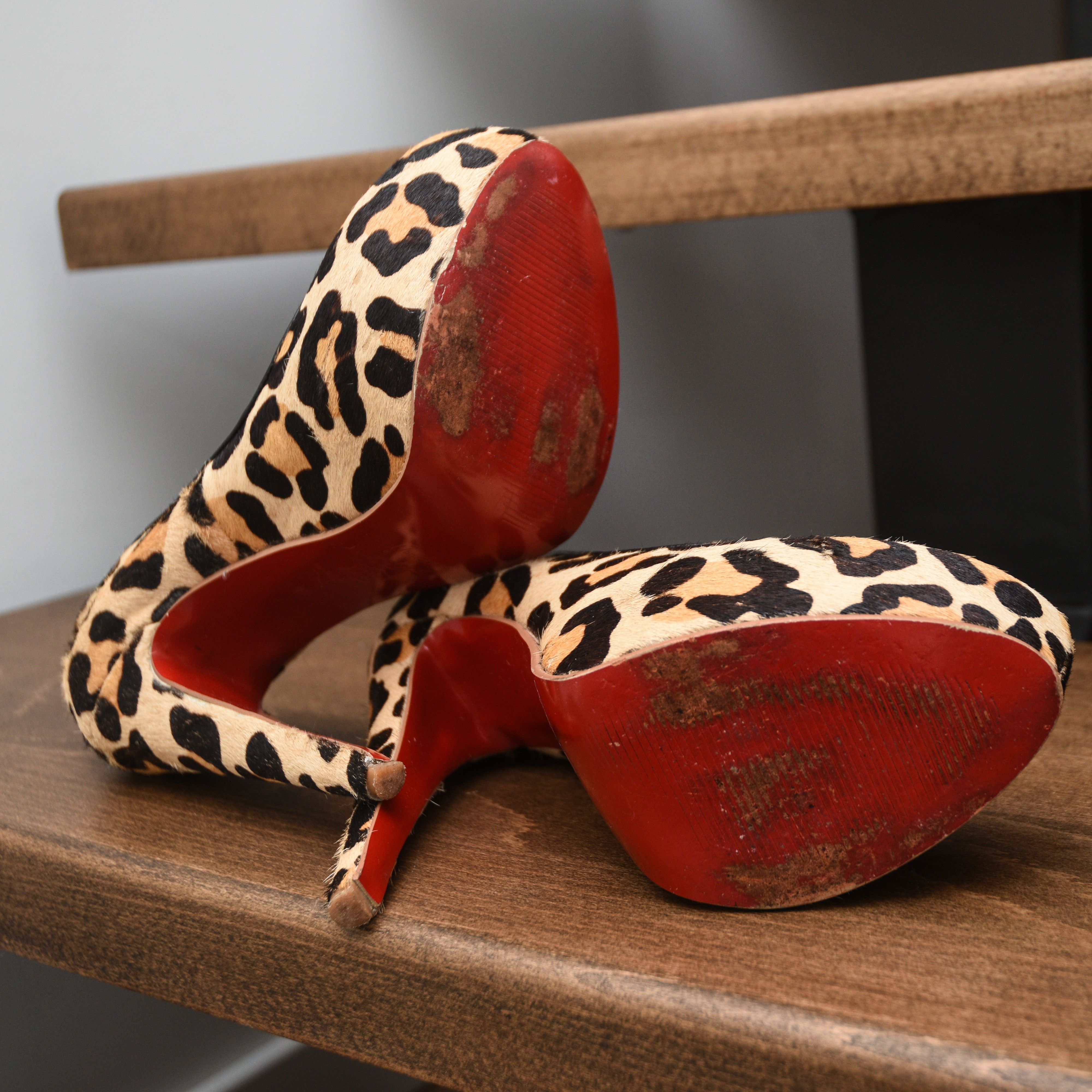 Christian Louboutin Christian Louboutin Leopard Calf Hair Platform Pumps Heels Size US 9 / IT 39 - 18 Thumbnail