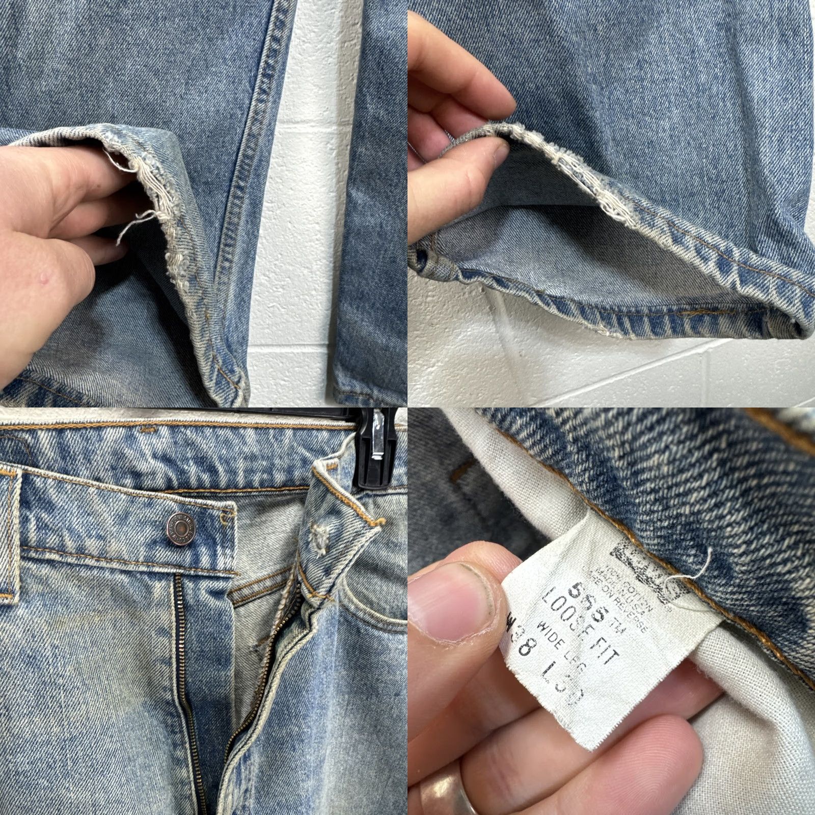 Levi's VINTAGE Levi's 565 Jeans 38x30 Relaxed Straight 5-Pocket Denim Blue Grunge 90s United States-Men Size US 38 / EU 54 - 10 Thumbnail