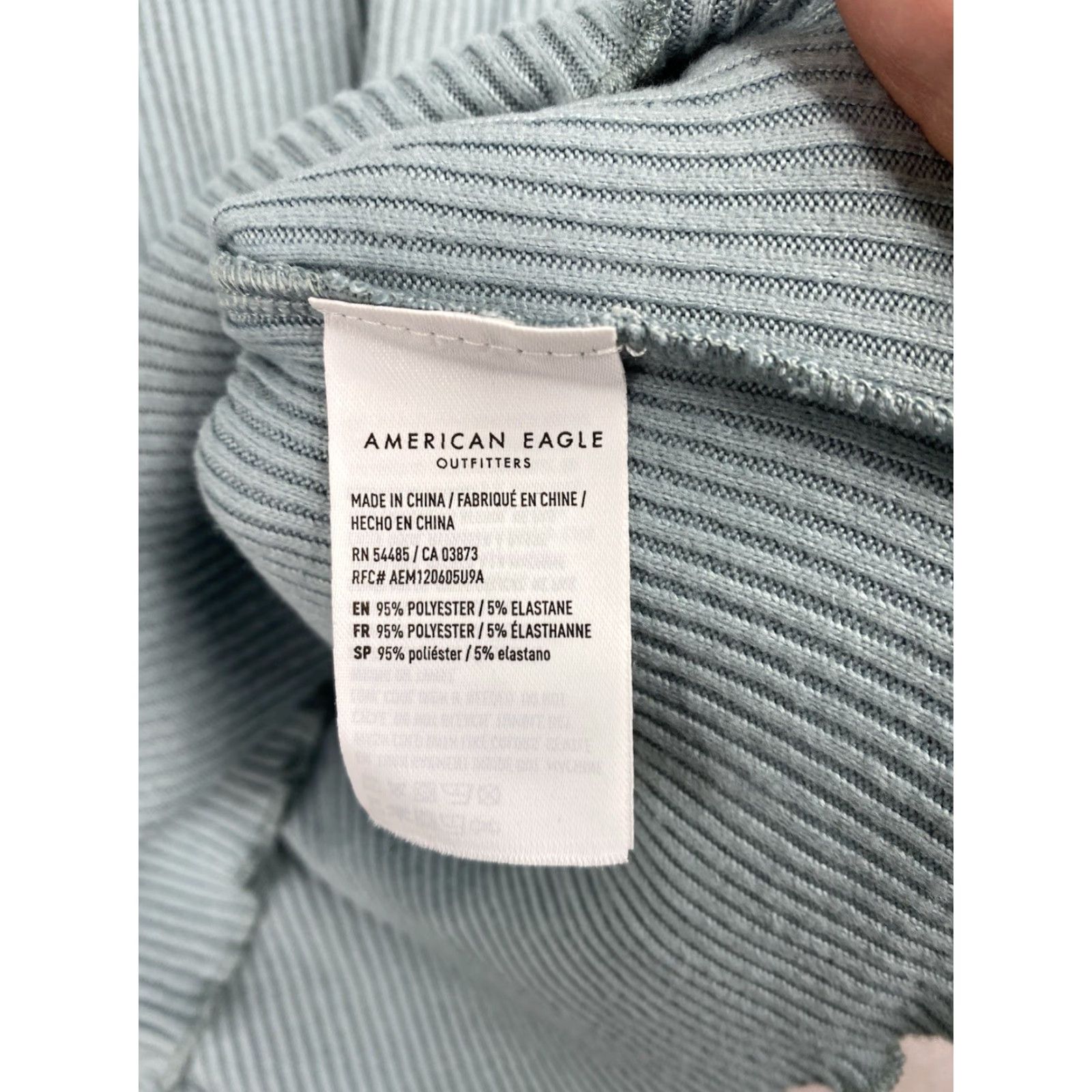 American Eagle Outfitters American Eagle Outfitters Sweater Women S Pullover Mock Neck Blue Ribbed Ruffle Cropped Knit S Size S / US 4 / IT 40 - 4 Thumbnail