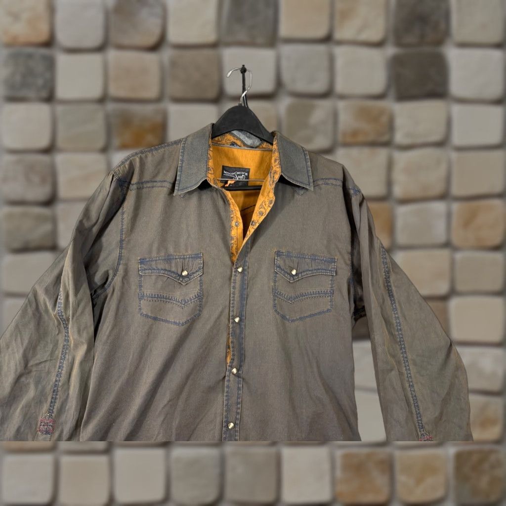 Vintage Moonshine Spirit by Brad Paisley Western Shirt Mens XL Brown Pearl Snap Cowboy Long Sleeve Pockets Shirt Size US XL / EU 56 / 4 - 1 Thumbnail