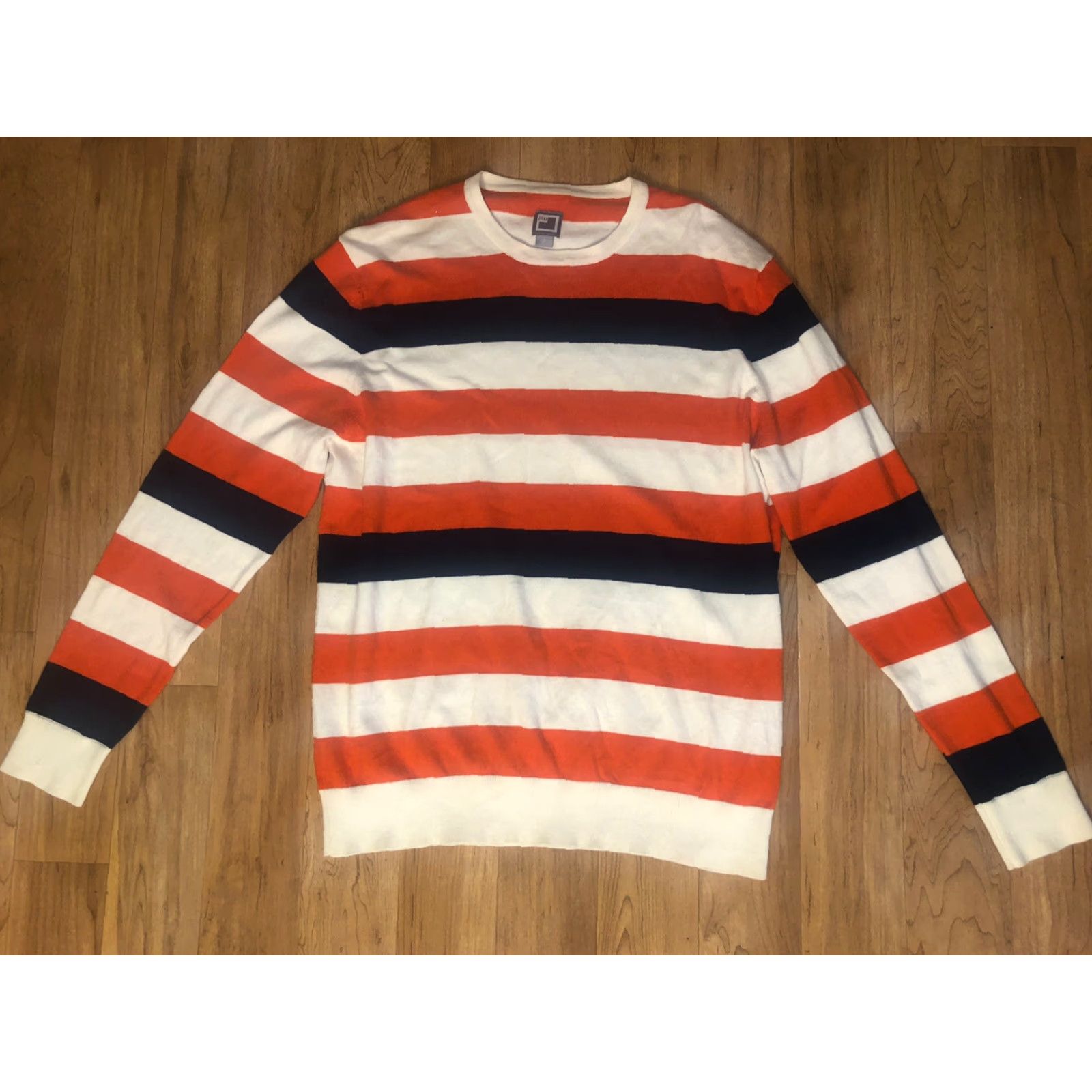 Vintage J. C. Penney Sweater L Long Sleeve Striped Orange Pullover Mens Size US L / EU 52-54 / 3 - 3 Thumbnail