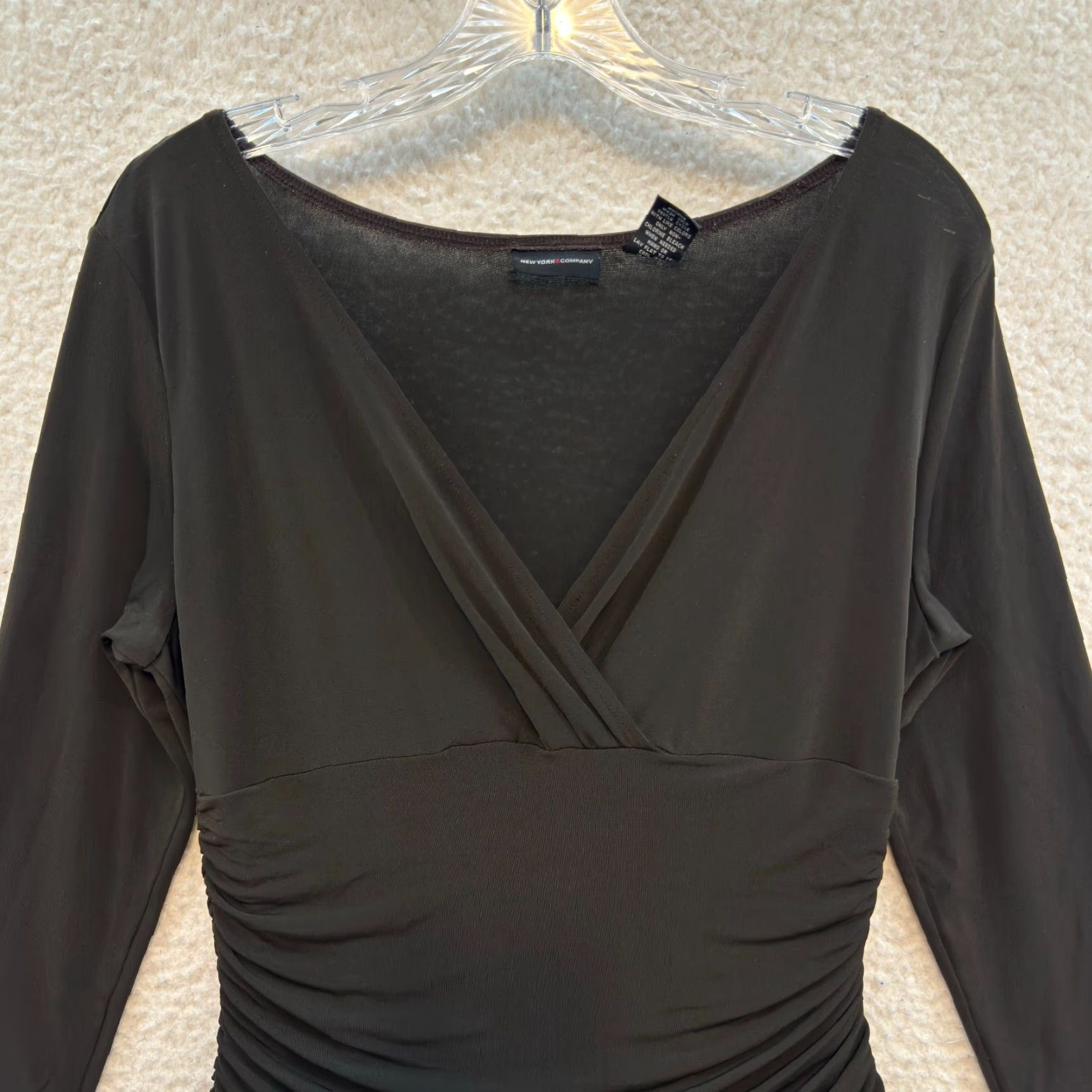 Vintage VINTAGE New York & Company Midi Dress Brown M Size M / US 6-8 / IT 42-44 - 3 Thumbnail