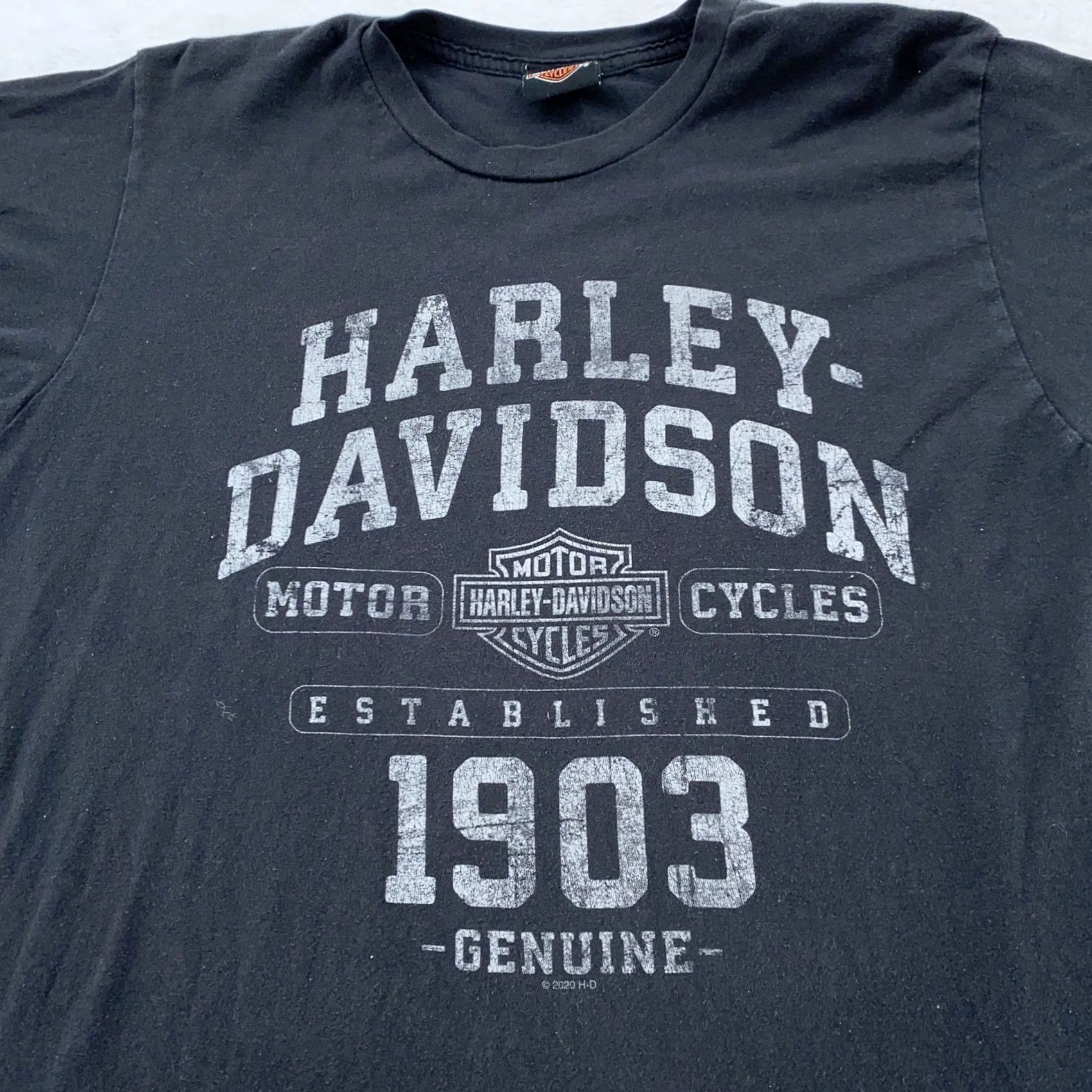 Harley Davidson Harley-Davidson Shirt Mens Large Motorcycle Logo Graphic Print Vintage 1903 Manchester New Hampshire Tee Black Short Sleeve Crew Neck Mens Size US L / EU 52-54 / 3 - 2 Thumbnail