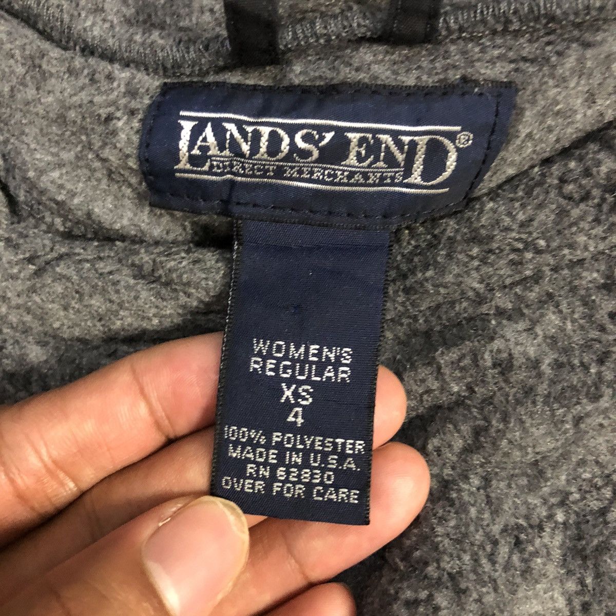 Lands' End Vintage 90s Lands End Half Button Fleece Sweater Size M / US 6-8 / IT 42-44 - 9 Thumbnail