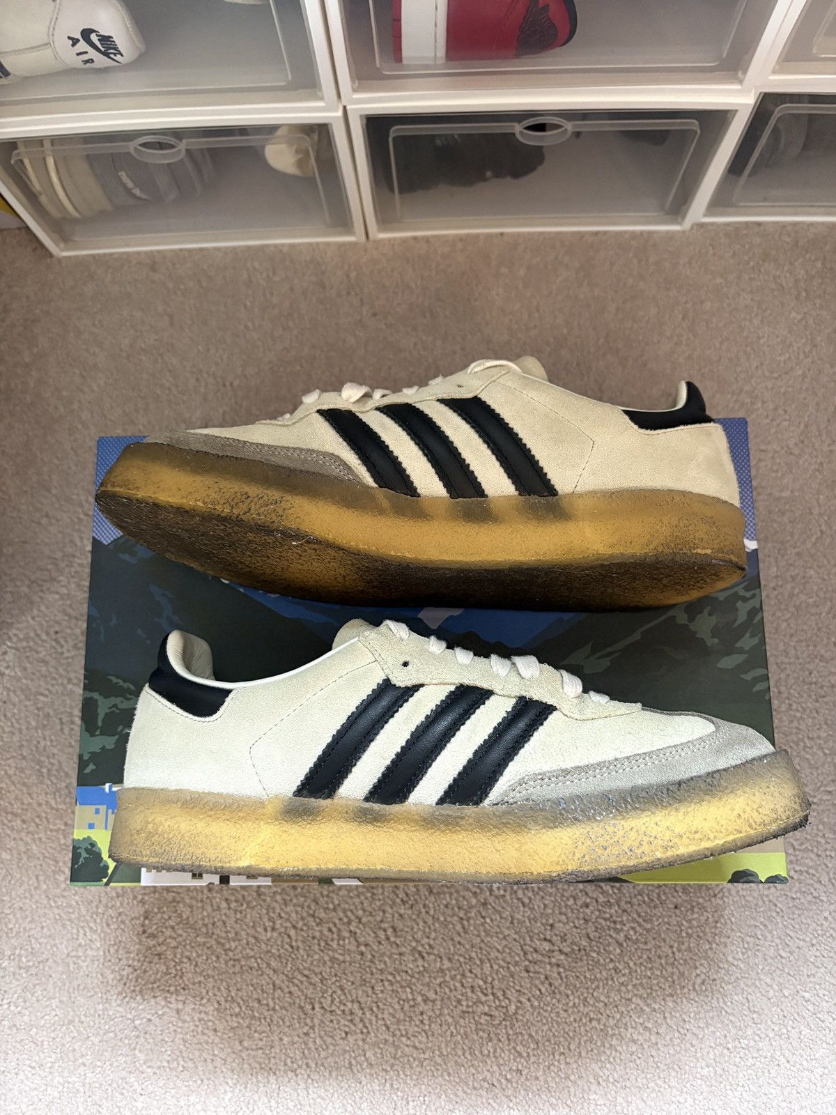 Adidas × Clarks × Ronnie Fieg Adidas x Kith x Clarks 8th Street Samba White Black Size 8.5 Size US 8.5 / EU 41-42 - 3 Thumbnail