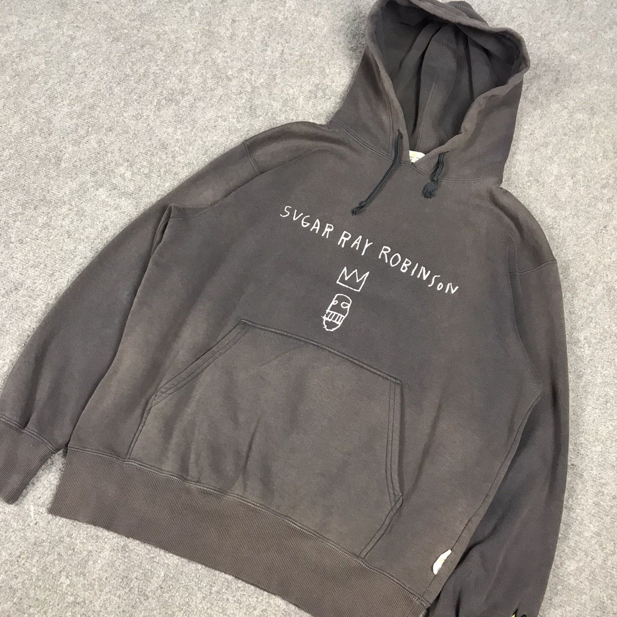Jean-Michel Basquiat JEAN MICHEL BASQUIAT X SUGER RAY ROBINSON GRAY FADED HOODIES Size US M / EU 48-50 / 2 - 5 Thumbnail
