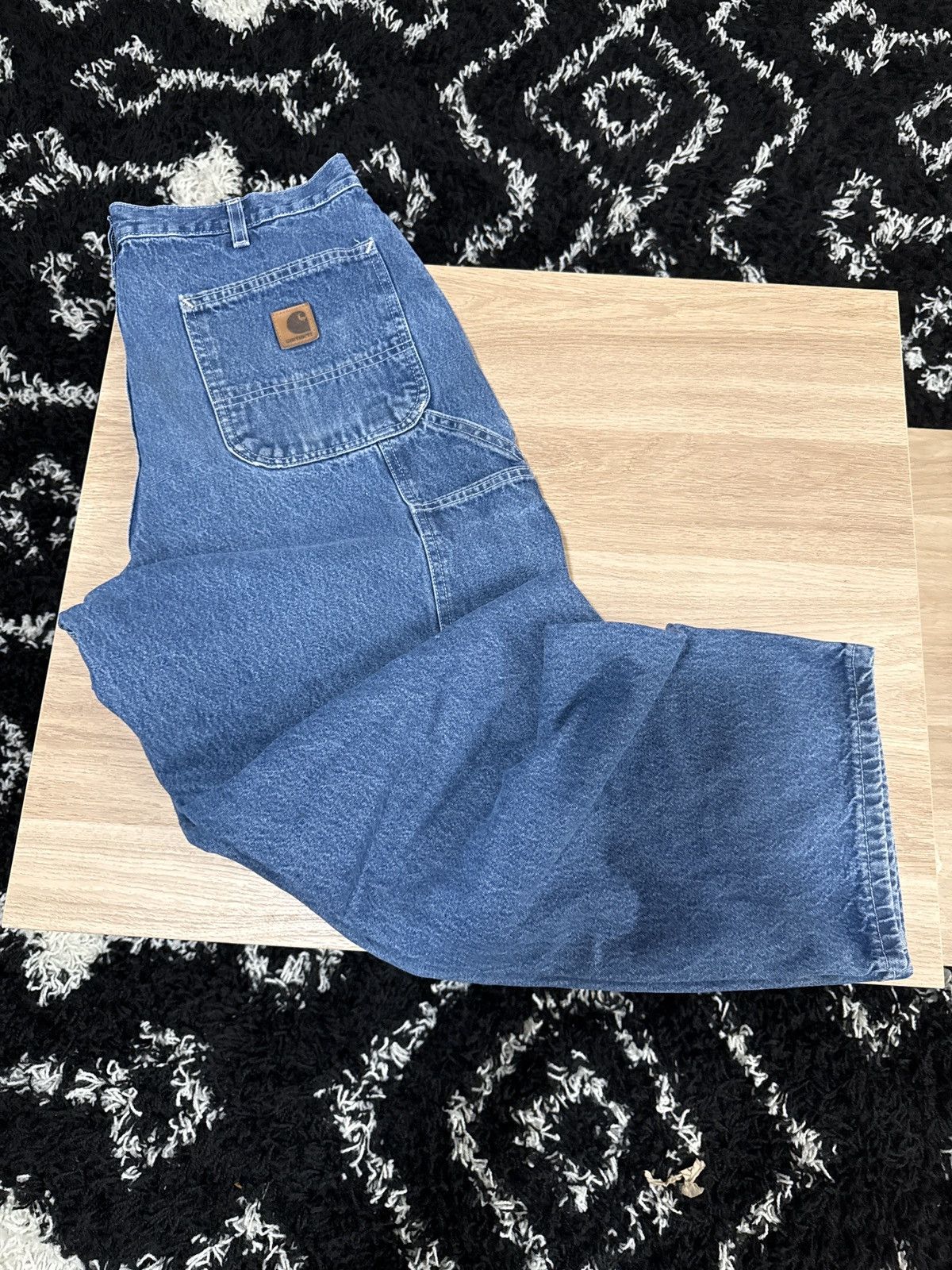 Carhartt Carhartt Baggy Blue Denim Carpenter Workwear Jeans 36x32 Size US 36 / EU 52 - 1 Thumbnail