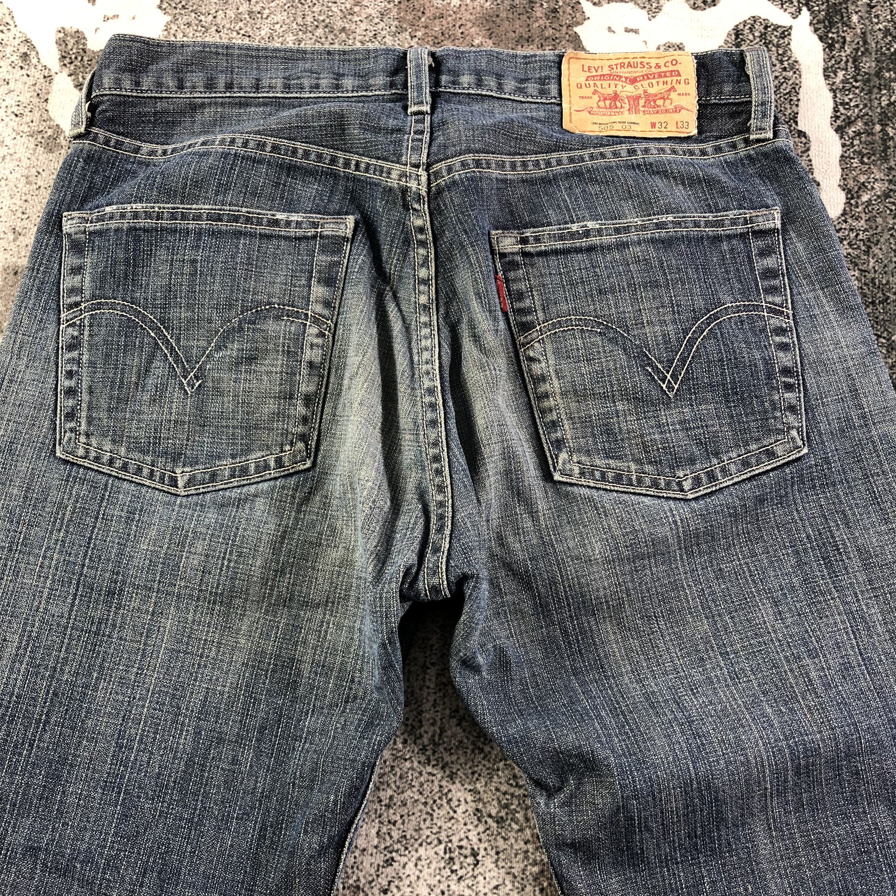 Levi's Vintage Levis 505 Jeans Blue Wash Denim KJ1742 Size US 31 - 4 Thumbnail