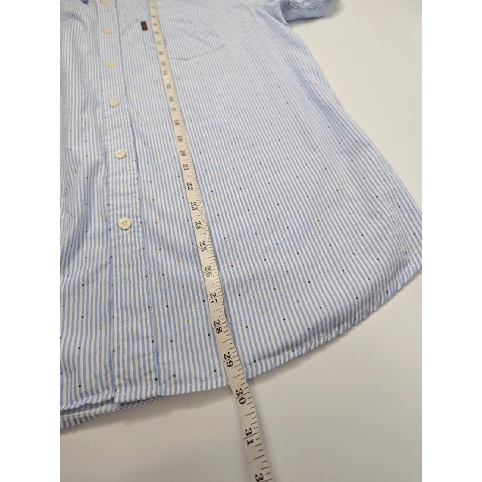 Ben Sherman Ben Sherman Shirt Large White Blue Striped Button Down Short Sleeve Size US L / EU 52-54 / 3 - 6 Thumbnail