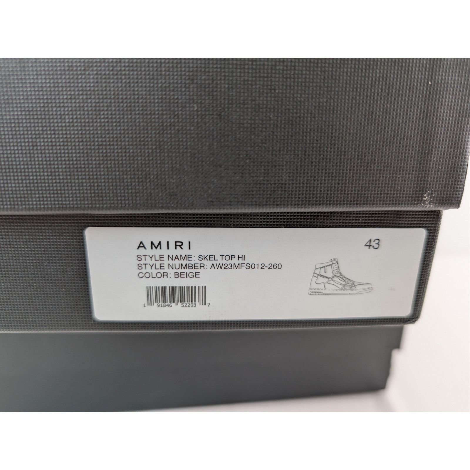 Amiri o1rshd1 Q:2 / Skelton Hi-Top Sneakers in Beige Size US 10 / EU 43 - 19 Thumbnail