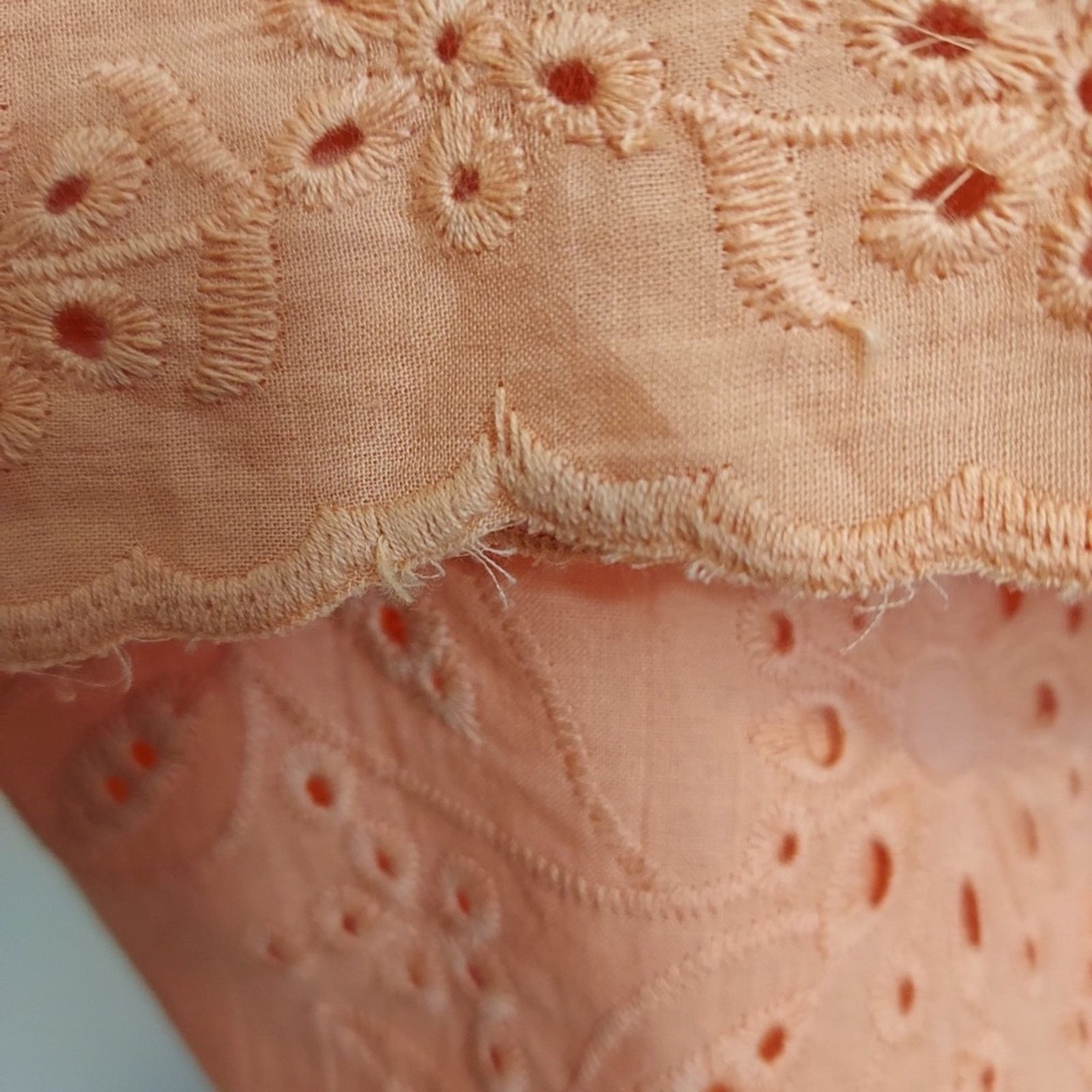 Other Light Pink Orange Floral Eyelet Lace Tunic Top Shirt Blouse Size XXL / US 16-18 / IT 52-54 - 4 Thumbnail