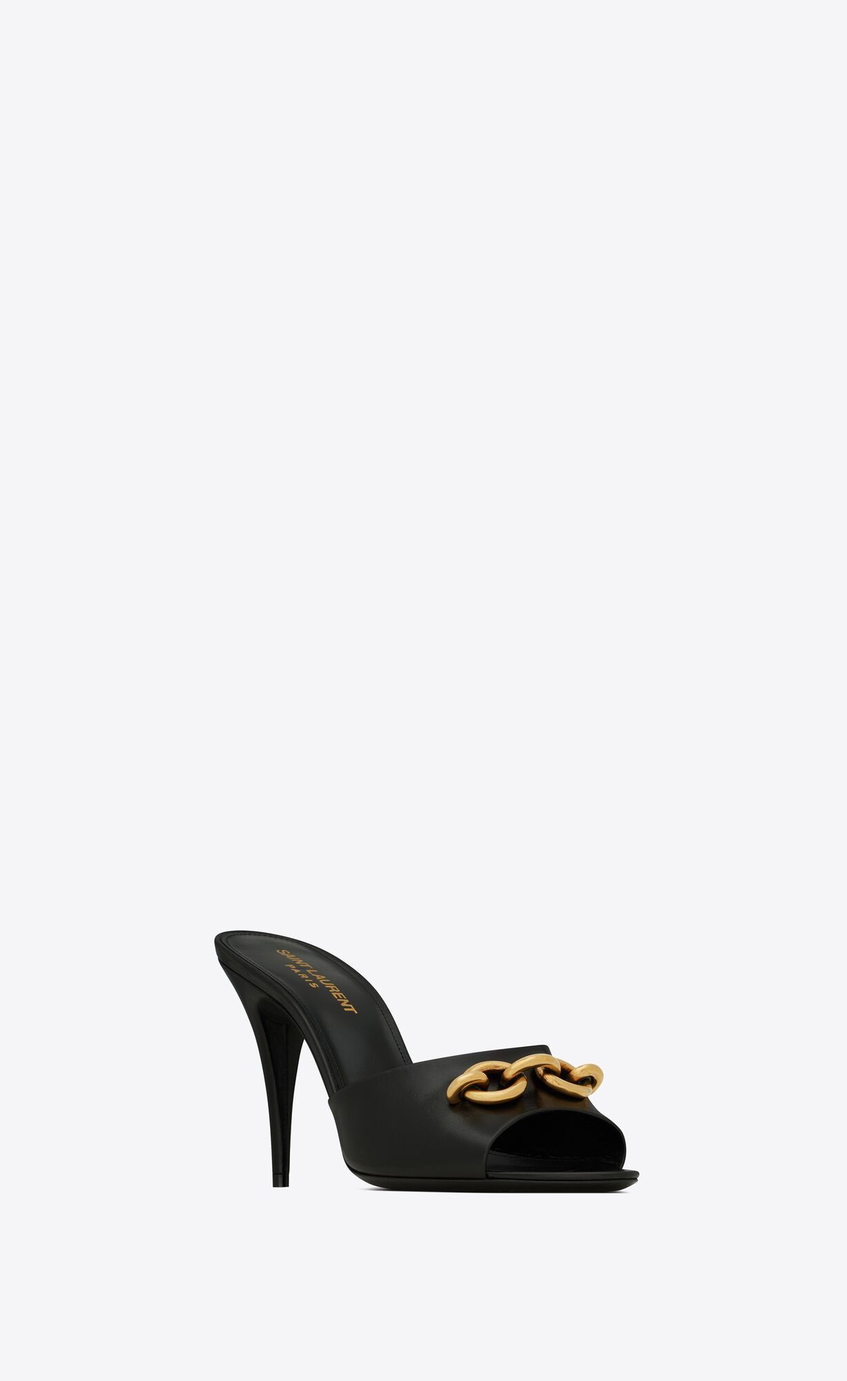 Saint Laurent Paris o1bcso1str1124 Le Maillon Heeled Mules in Black Size US 6 / IT 36 - 2 Thumbnail