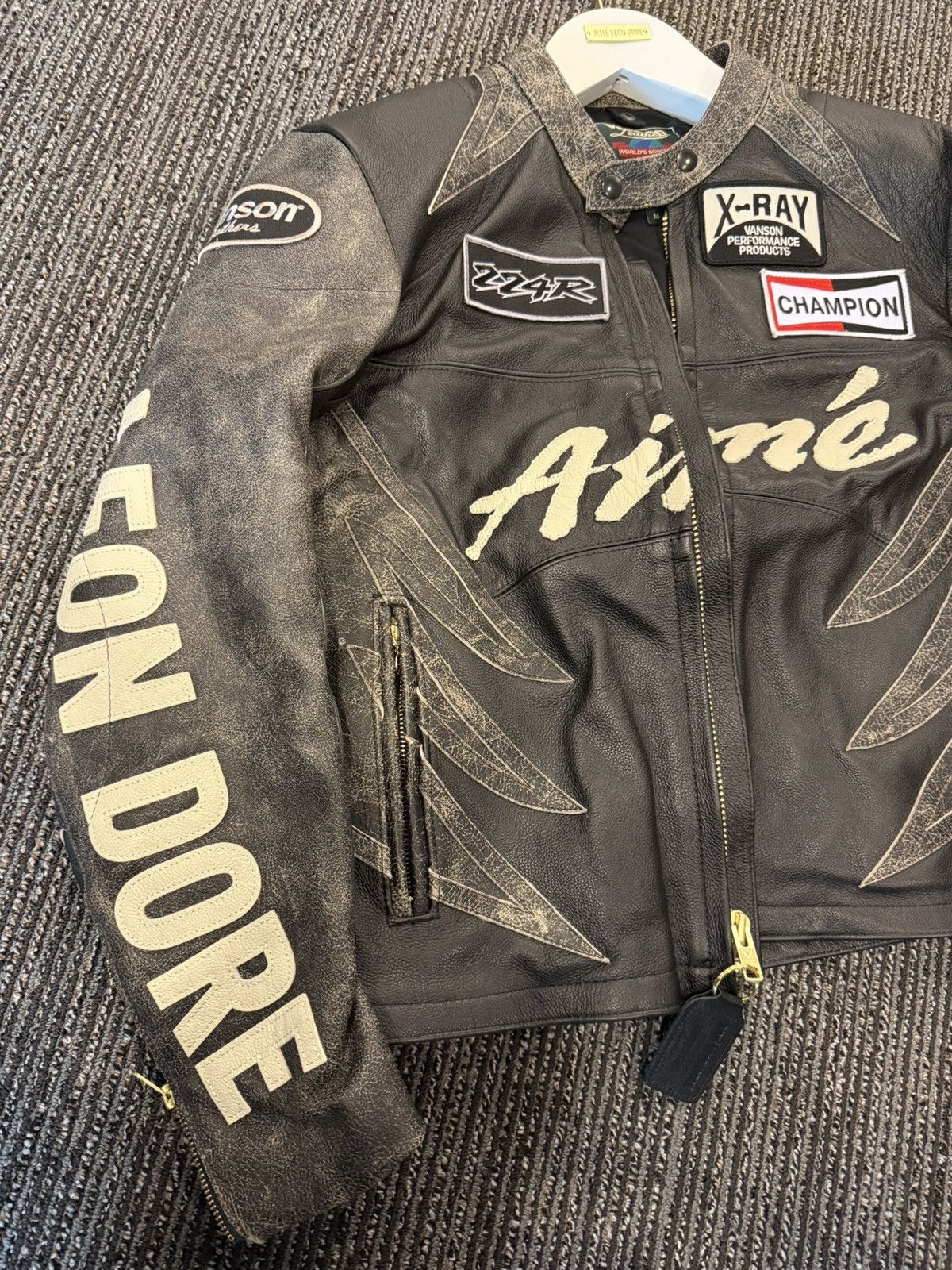 Aime Leon Dore × Vanson Leathers Aime Leon Dore X Vanson Distressed Leather Moto Jacket Size US M / EU 48-50 / 2 - 5 Thumbnail