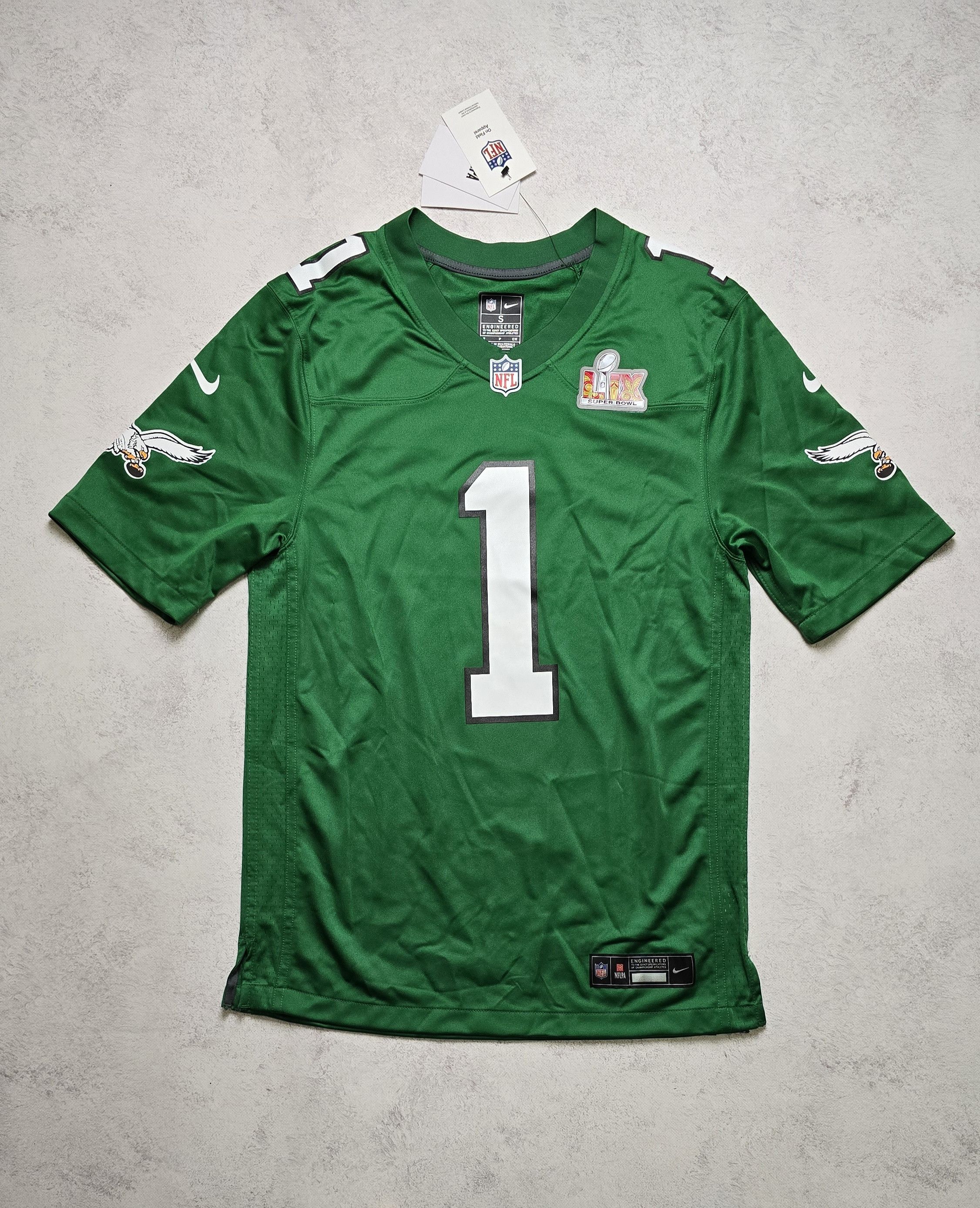 Nike Hurts #1 Eagles Alternate Game Super Bowl LIX Champs Jersey Size US S / EU 44-46 / 1 - 1 Thumbnail