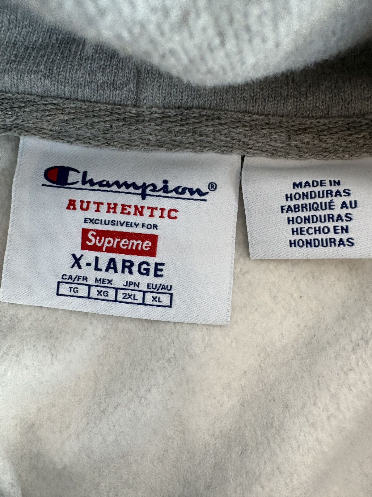 Champion × Supreme Supreme x Champion Hooded Sweatshirt (SS25) (Heather Grey) Size US XL / EU 56 / 4 - 3 Thumbnail