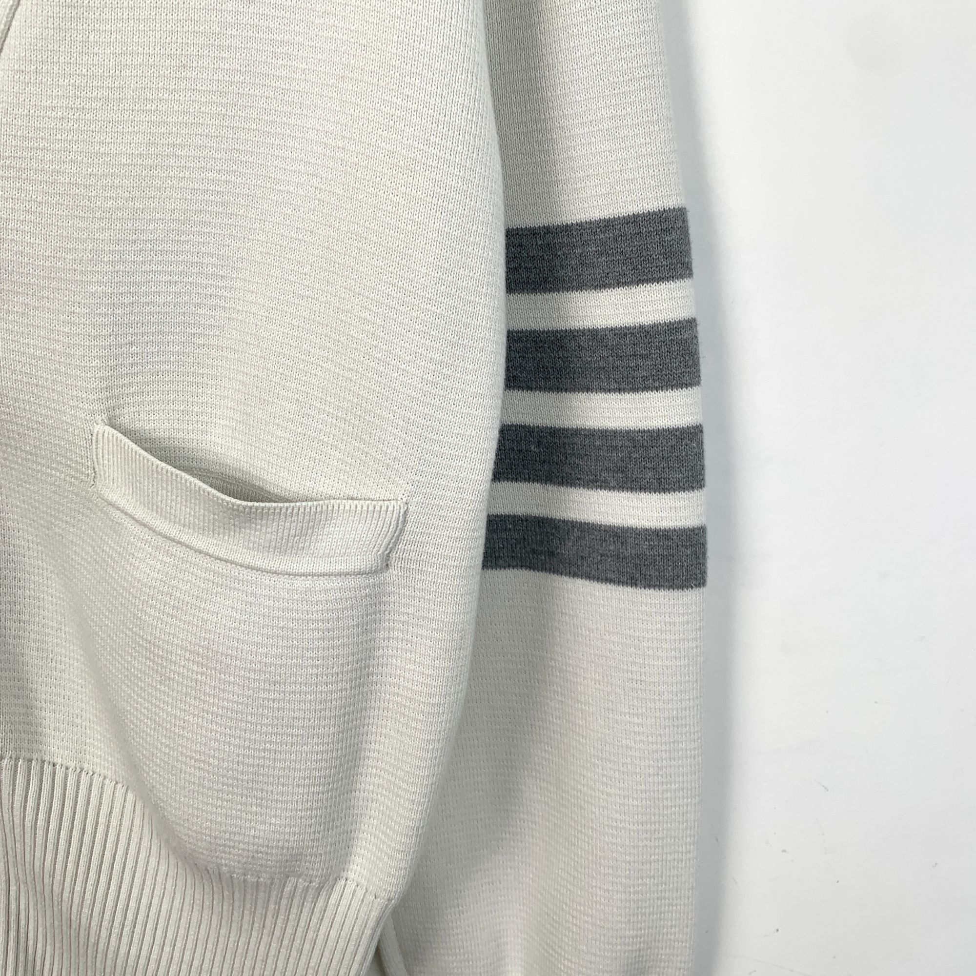 Thom Browne Thom Browne V-Neck Cardigan Sweater With Striped Sleeve Mens Size M / US 6-8 / IT 42-44 - 4 Thumbnail
