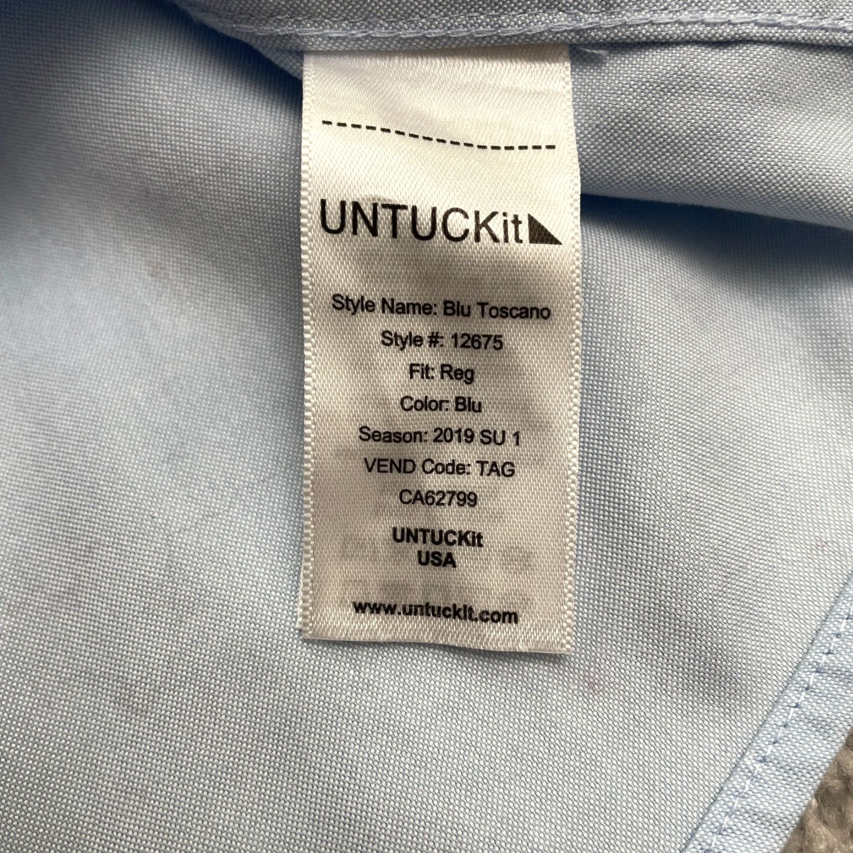 UNTUCKit VINTAGE UNTUCKit Women's Button-Down Shirt 16 Light Blue Cotton Classic Business Casual Long Sleeve Size XXL / US 16-18 / IT 52-54 - 5 Thumbnail