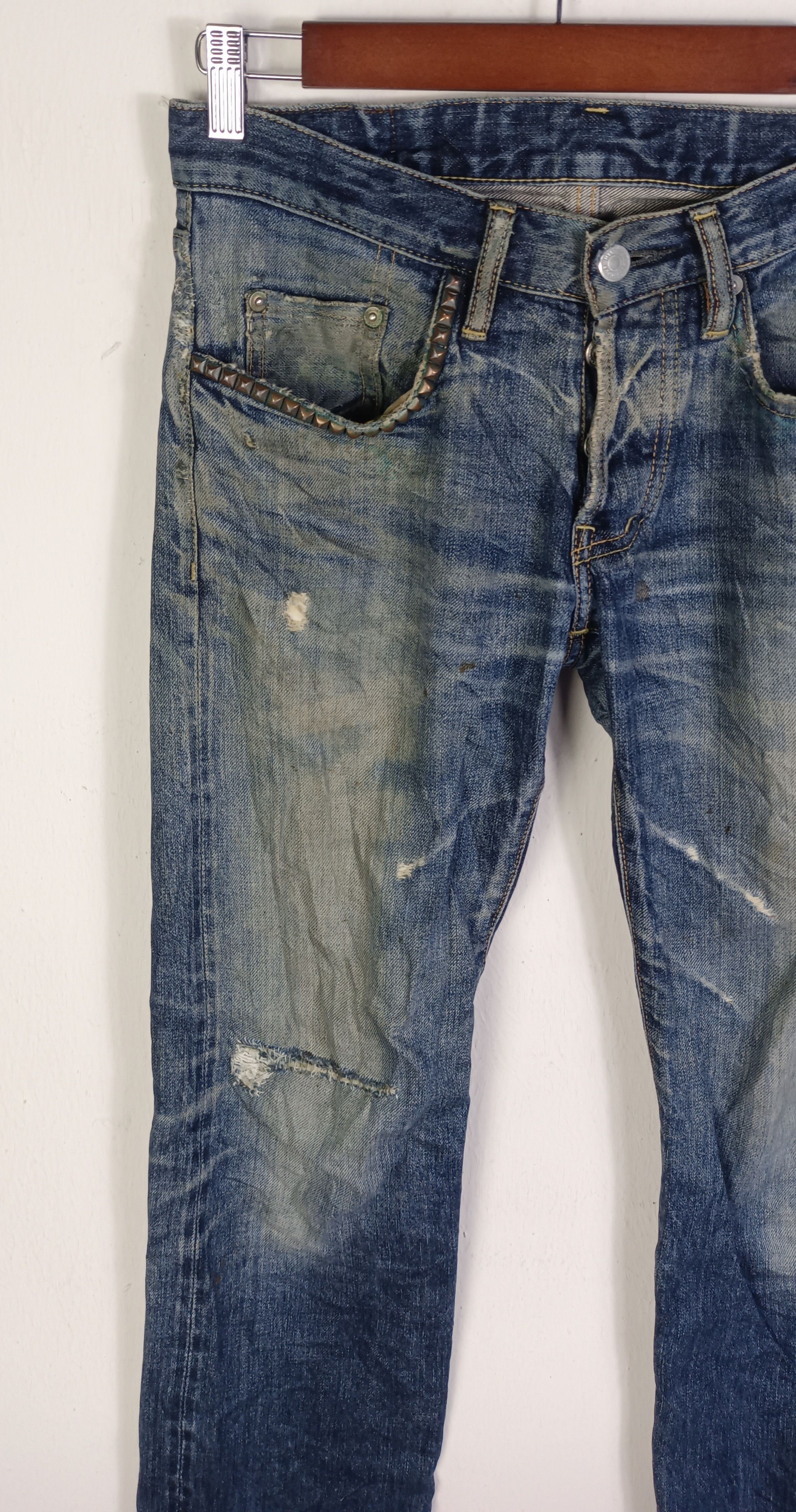 Hysteric Glamour × Japanese Brand × Vintage Vintage💥 Hysteric Glamour Full Selvedge Distressed Jeans Size US 31 - 3 Thumbnail