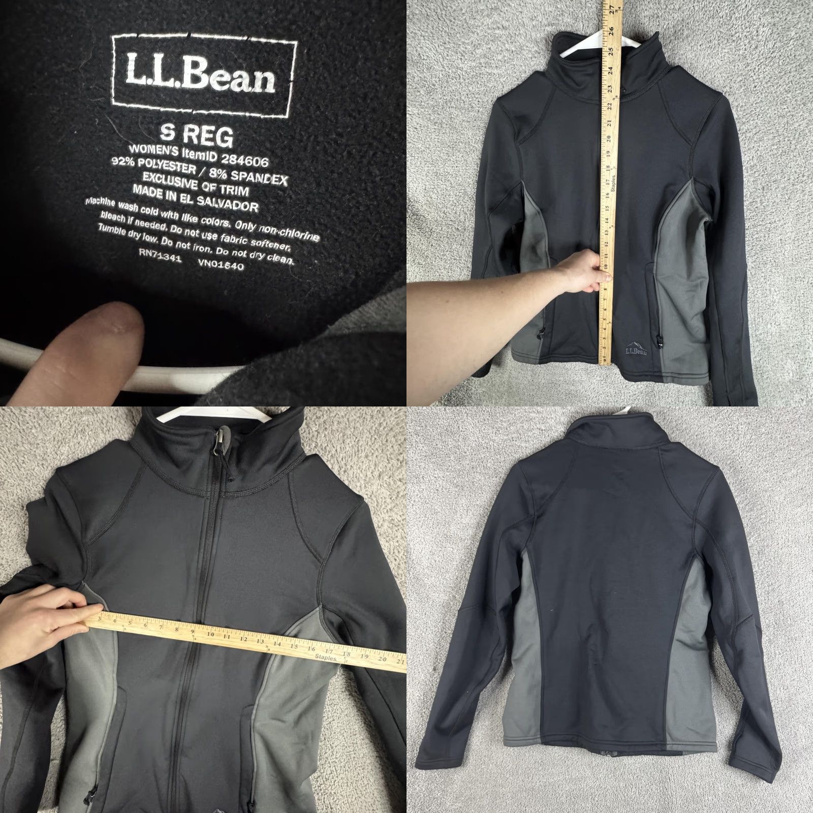 Vintage L.L.Bean Jacket Womens Small Black Gray Softshell Full Zip Fleece Lined Outdoor Size S / US 4 / IT 40 - 8 Thumbnail