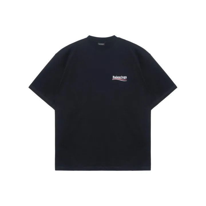Balenciaga Balenciaga Black Logo Embroidered Short Sleeve T-Shirt 0079 Size US XS / EU 42 / 0 - 1 Thumbnail