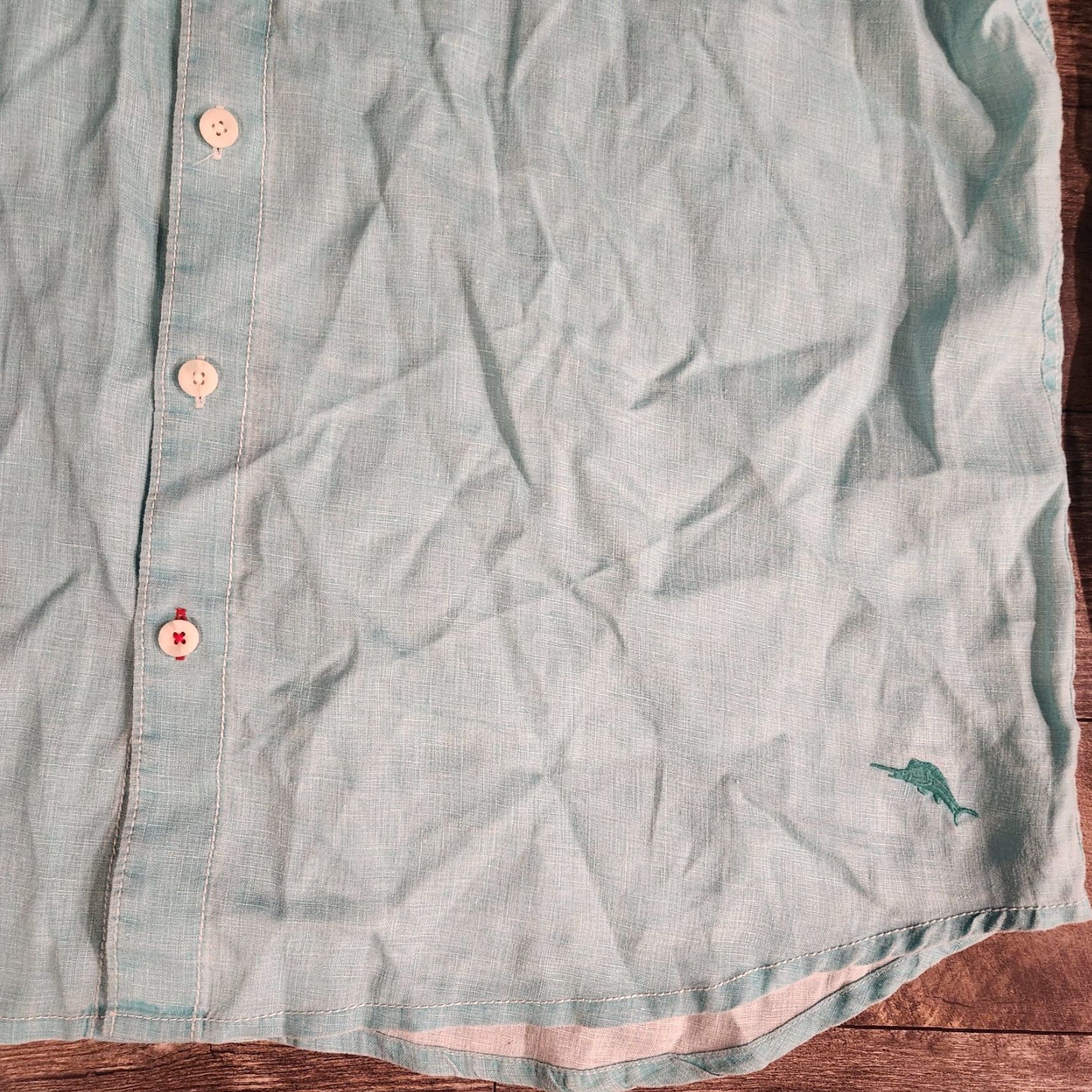Tommy Bahama Tommy Bahama Shirt 2XL Button-Up Long Sleeve Linen Beach Teal Blue Casual Mens Size US XXL / EU 58 / 5 - 3 Thumbnail