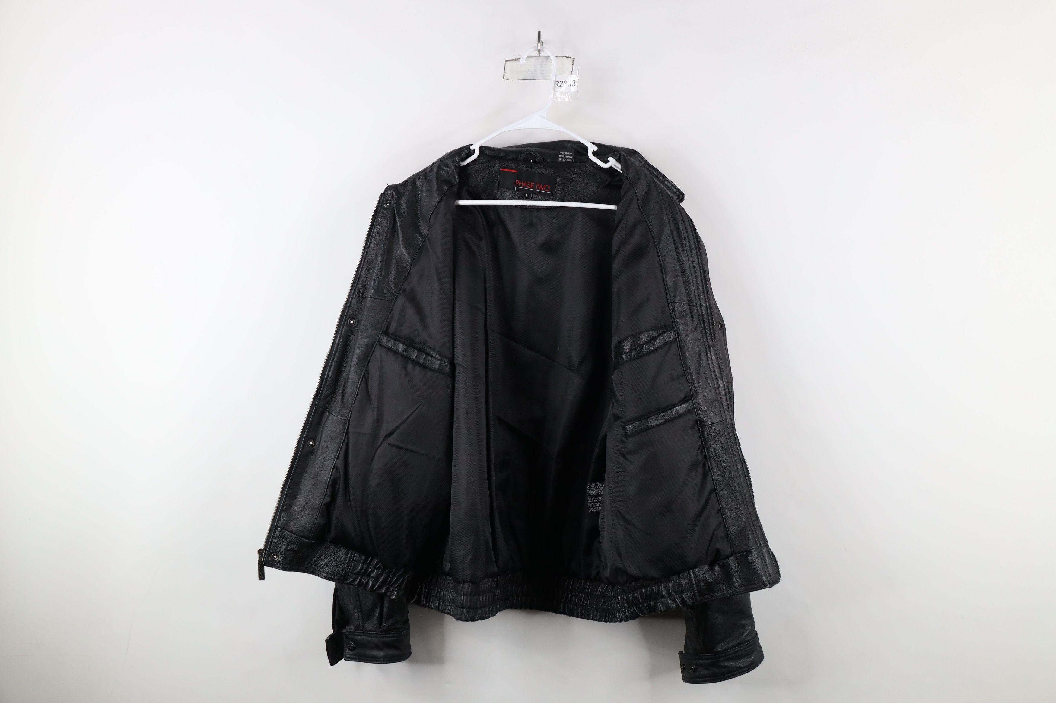 Vintage Vintage 90s Streetwear Leather Flight Bomber Jacket Black Size US L / EU 52-54 / 3 - 10 Thumbnail