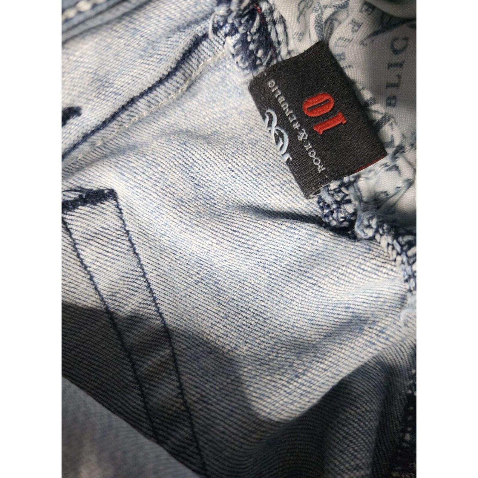 Vintage VINTAGE Rock & Republic Womens Jeans Size 10 Low Rise Light Wash Distressed Cotton Denim Bootcut Size 32" / US 10 / IT 46 - 6 Thumbnail