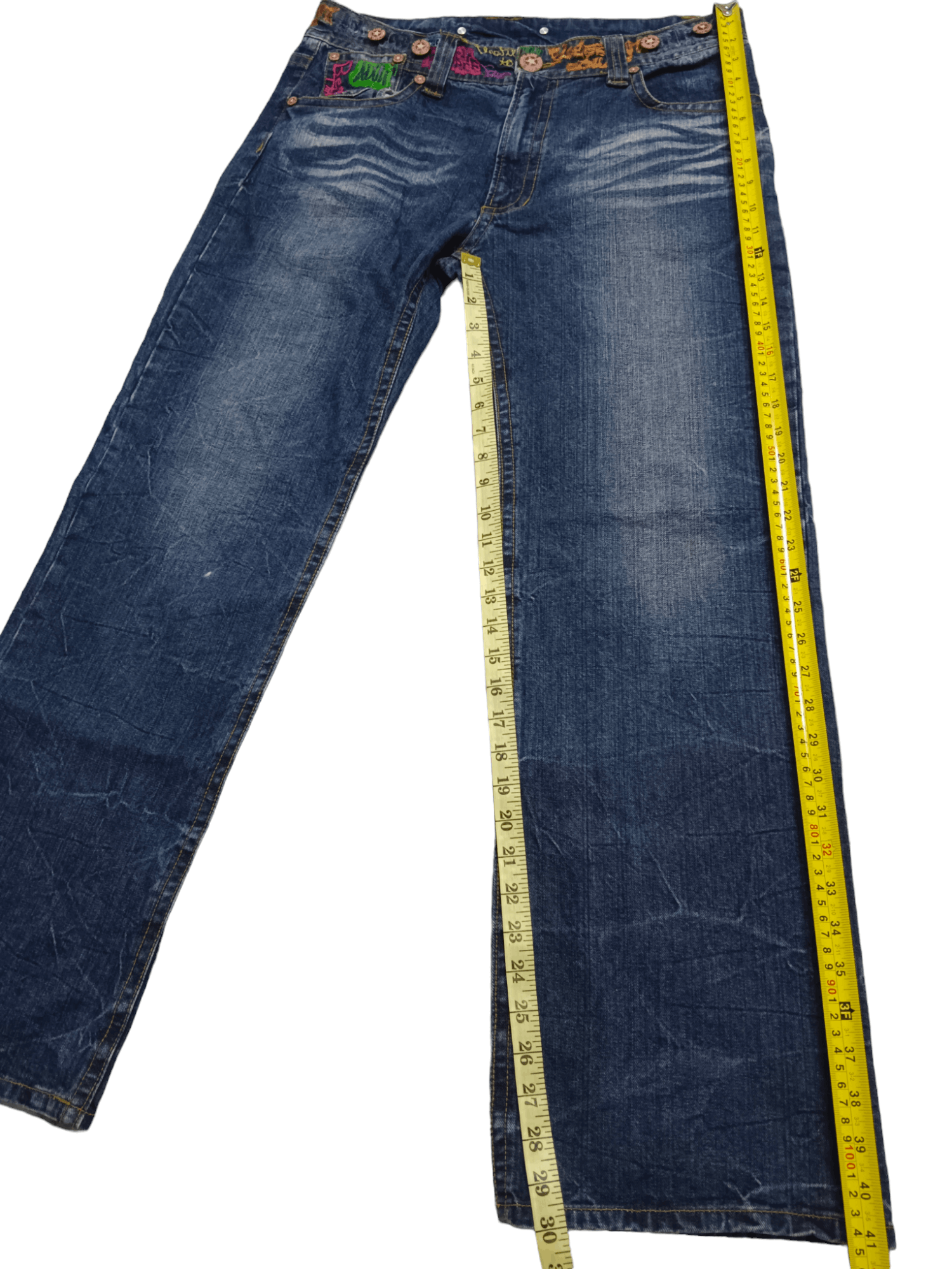 Japanese Brand Original Jeans By Emotion Embroidery Denim Size US 34 / EU 50 - 12 Thumbnail