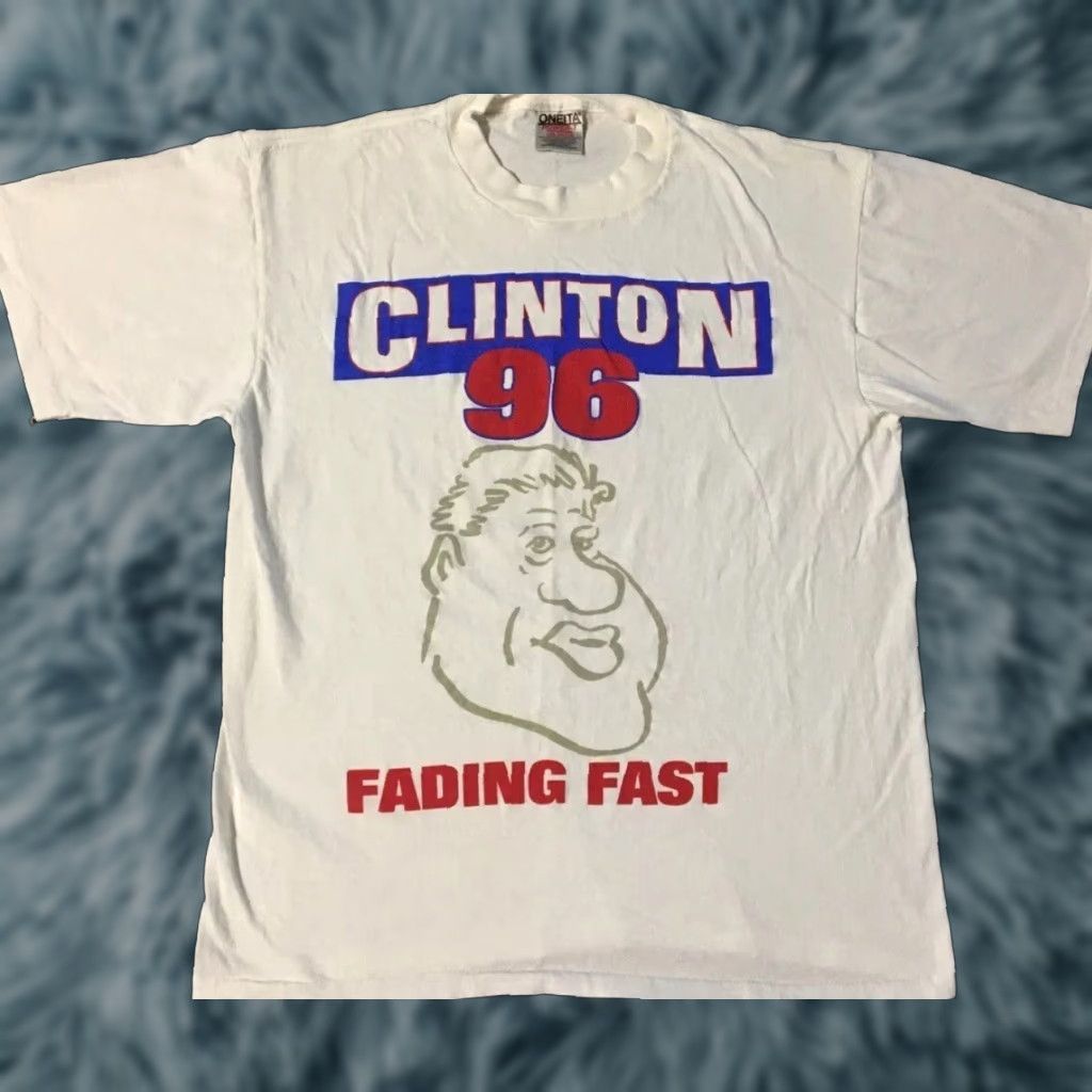 Vintage VINTAGE 90s Bill Clinton Fading Fast Shirt M Politics Funny President Government 80s Shirt Mens L White Single Stitch Graphic Tee Size US L / EU 52-54 / 3 - 1 Thumbnail