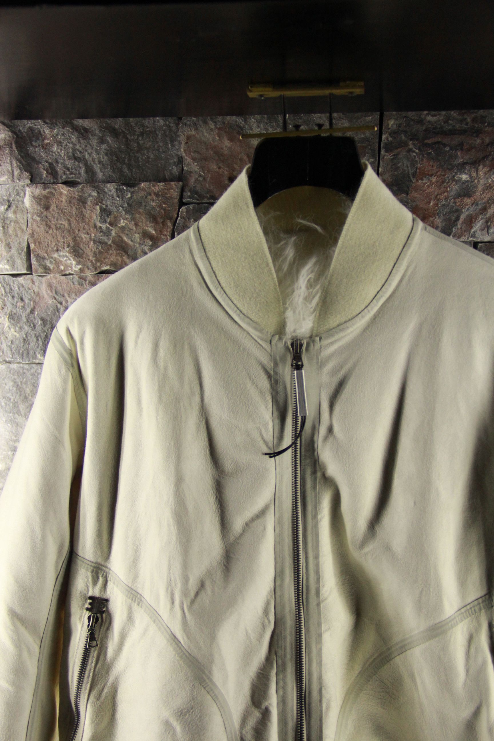 Isaac Sellam Experience White Reversible Alpaca Bomber with Shearling Size US XXS / EU 40 - 9 Thumbnail